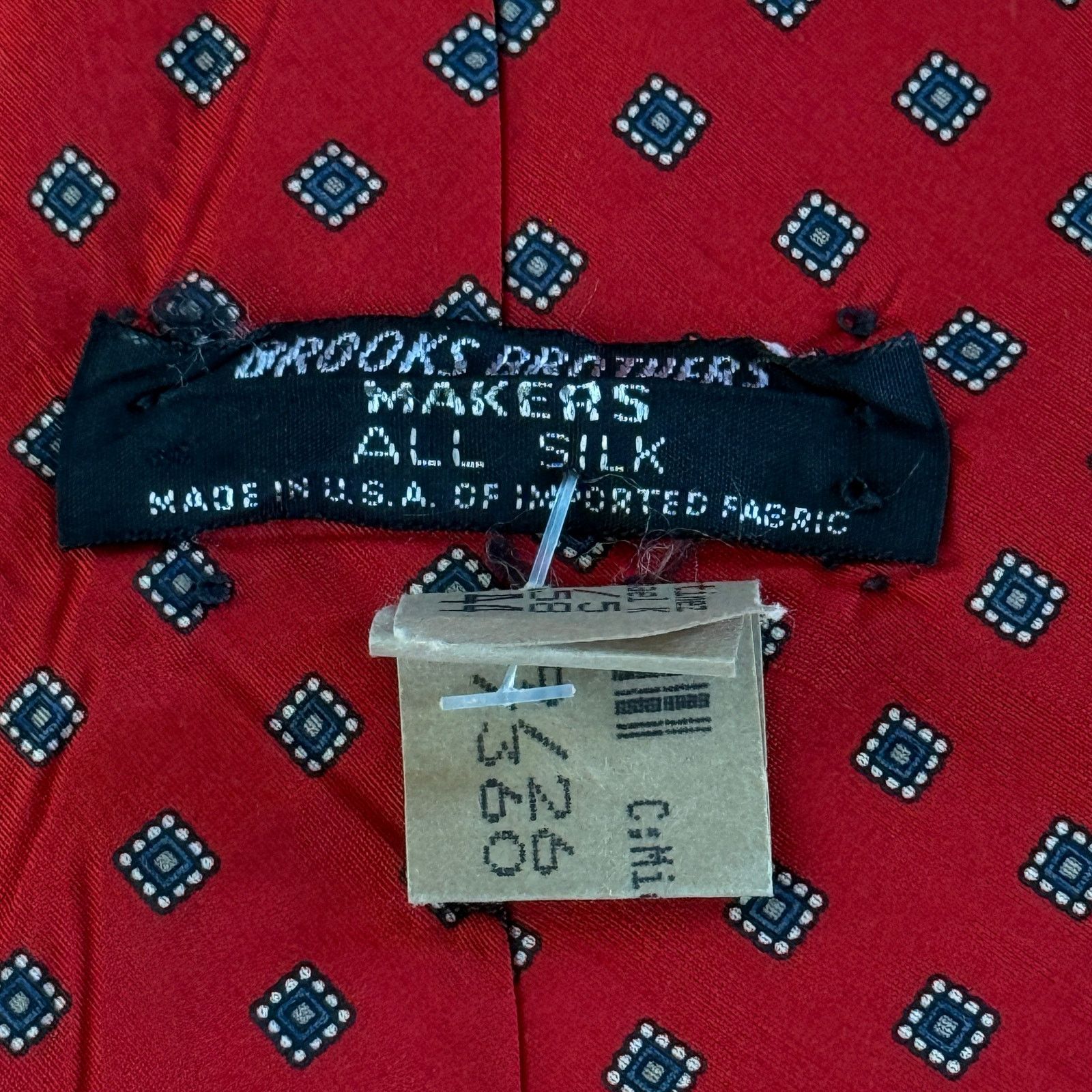 Brooks Brothers Brooks Brothers Makers Red Geometric Silk Necktie Size ONE SIZE - 4 Thumbnail