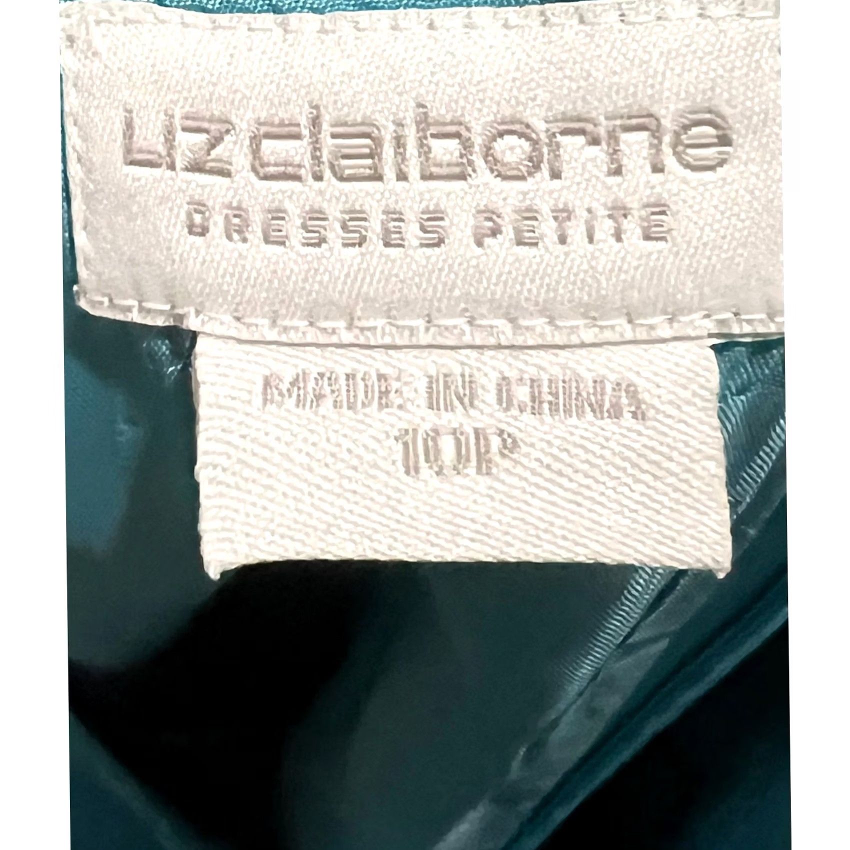 Liz Claiborne VINTAGE Liz Claiborne Silk Dress Women’s 10 Petite Sleeveless Sheath V-Neck Blue N/A Size L / US 10 / IT 46 - 4 Thumbnail