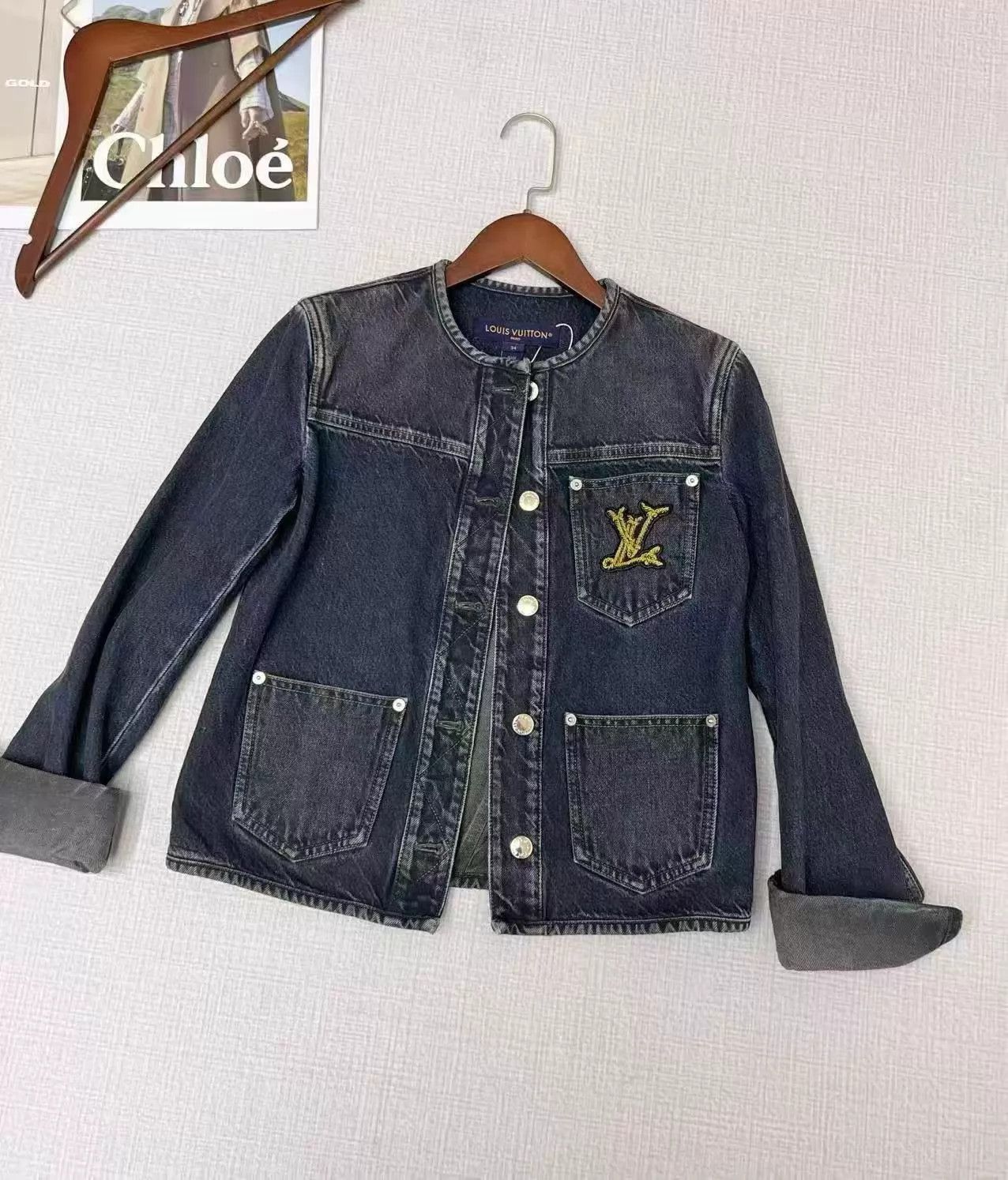 Louis Vuitton LV Nautical Gold Logo Denim Jacket 34 Size XS / US 0-2 / IT 36-38 - 1 Thumbnail