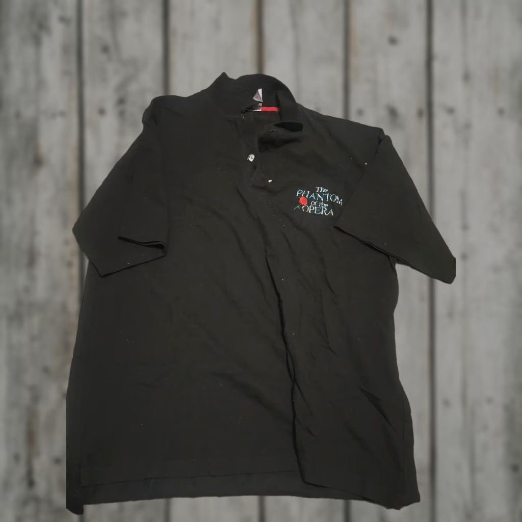 Vintage VINTAGE The Phantom Of The Opera Embroidered Polo Shirt XL Black Button Men T-Shirt Size US XL / EU 56 / 4 - 1 Thumbnail