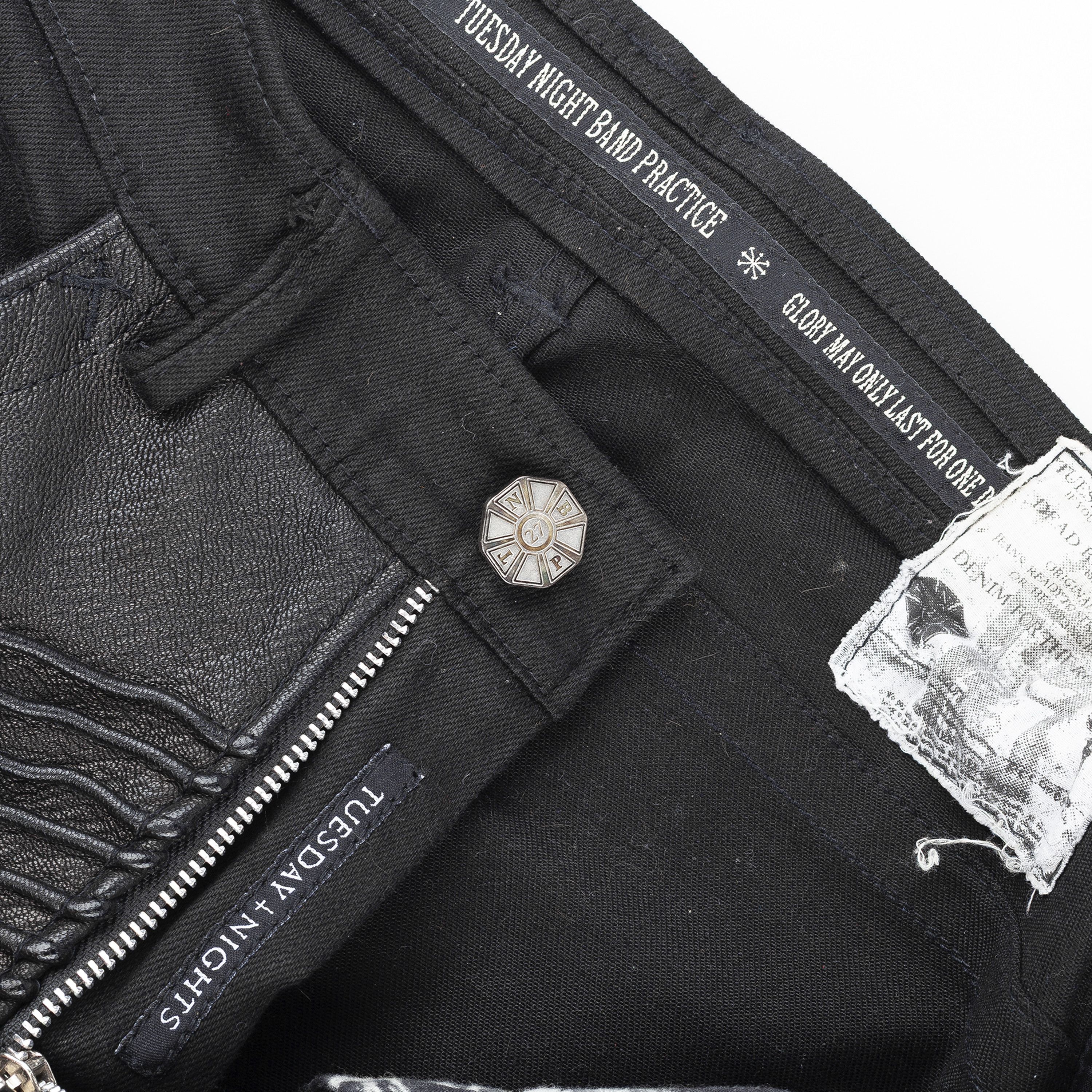 Tuesday Night Band Practice Tuesday Night Band Practice Leather Moto Black Jeans (L) Size US 32 / EU 48 - 8 Thumbnail