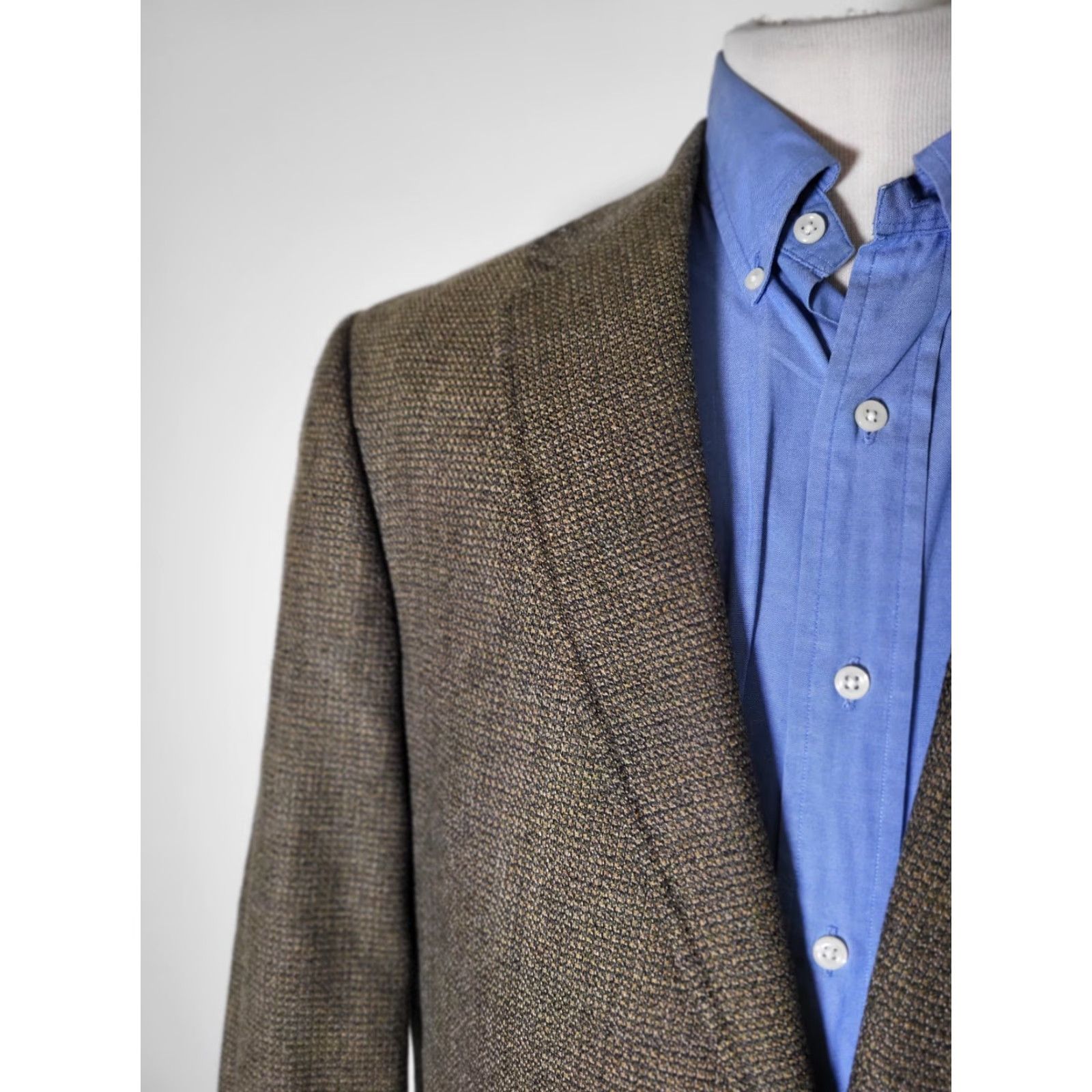 Hart Schaffner Marx Hart Schaffner Marx GUSSET Tweed Blazer Coat Jacket 42R Men Wool Check Single-Breasted 2-Button Notch Lapel Regular Size 42R - 2 Thumbnail