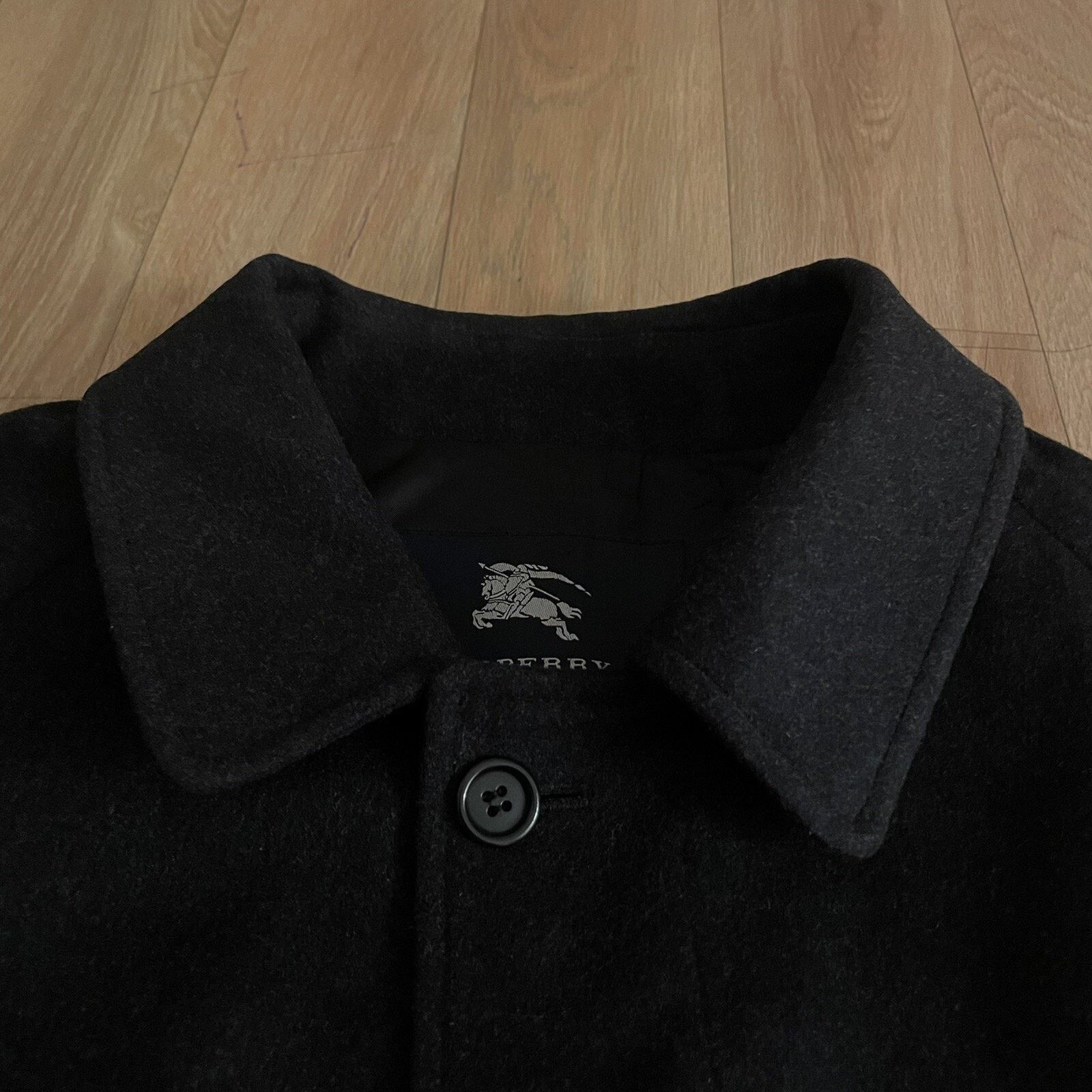 Burberry Burberry london Trench Coat jacket virgin WOOL men's BLACK Size US L / EU 52-54 / 3 - 6 Thumbnail