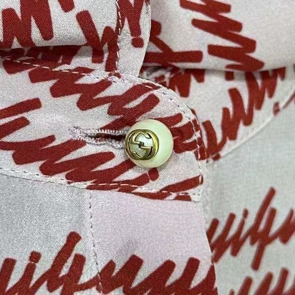 Gucci Gucci Pearl logo streamer silk shirt 2503-Nextarrow Size M / US 6-8 / IT 42-44 - 4 Thumbnail