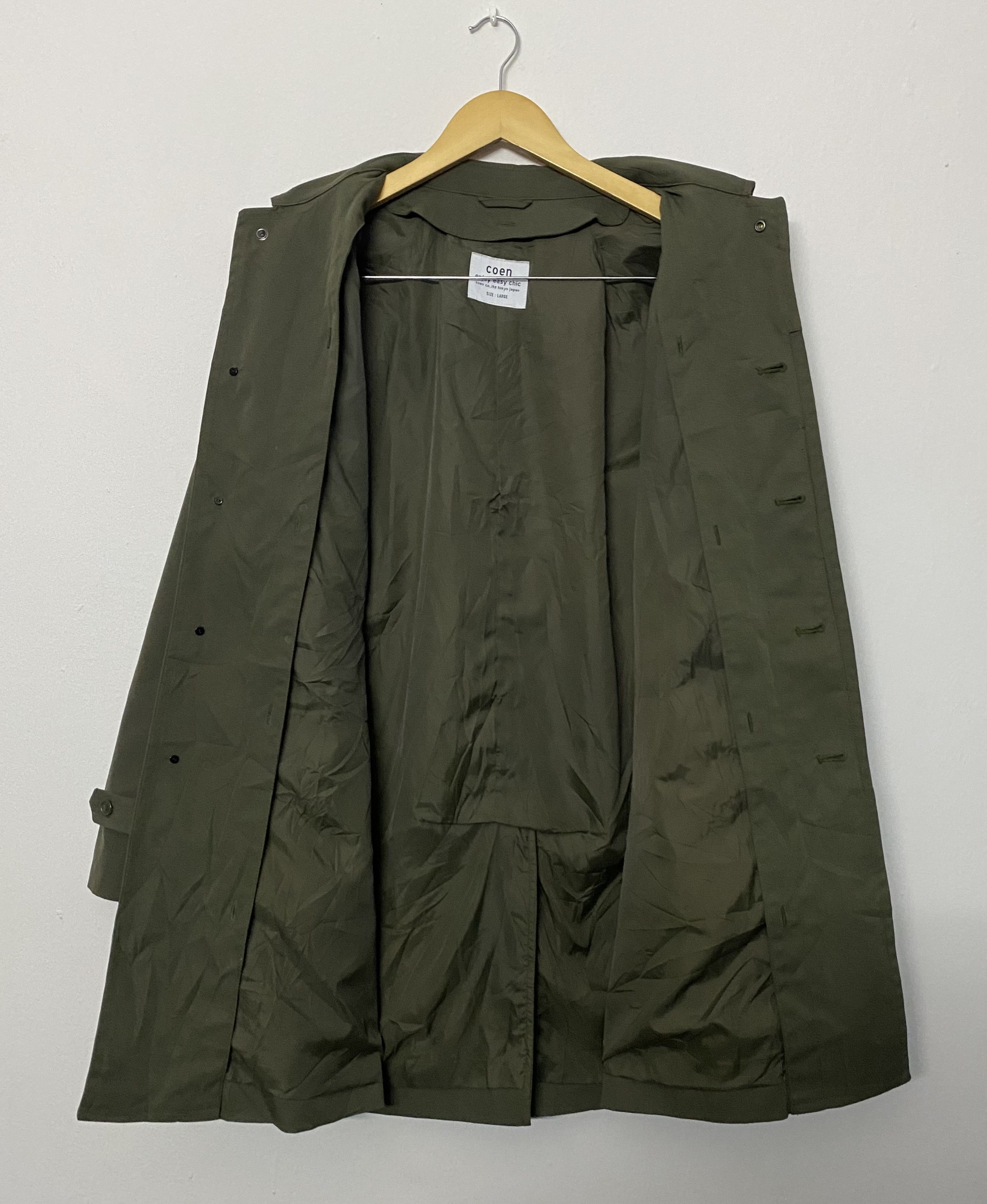 Japanese Brand COEN Tokyo Japan Easy Chic Mac Coat Military Green Large Size US L / EU 52-54 / 3 - 3 Thumbnail