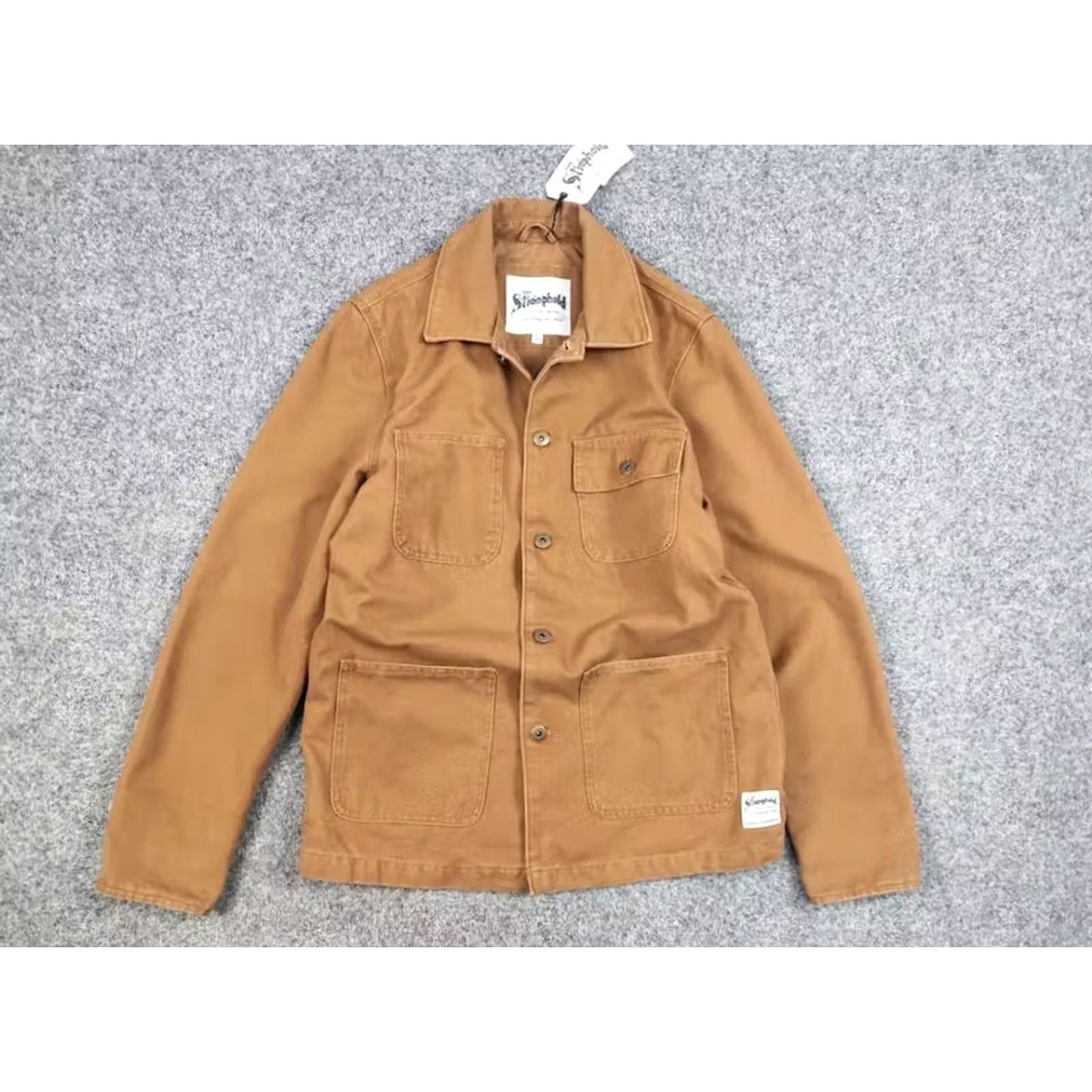 Vintage The Stronghold Style Work Jacket XS Brown Canvas Pocket Jacket Men Regular Cotton Workwear 90s Vintage? Size US XS / EU 42 / 0 - 7 Thumbnail