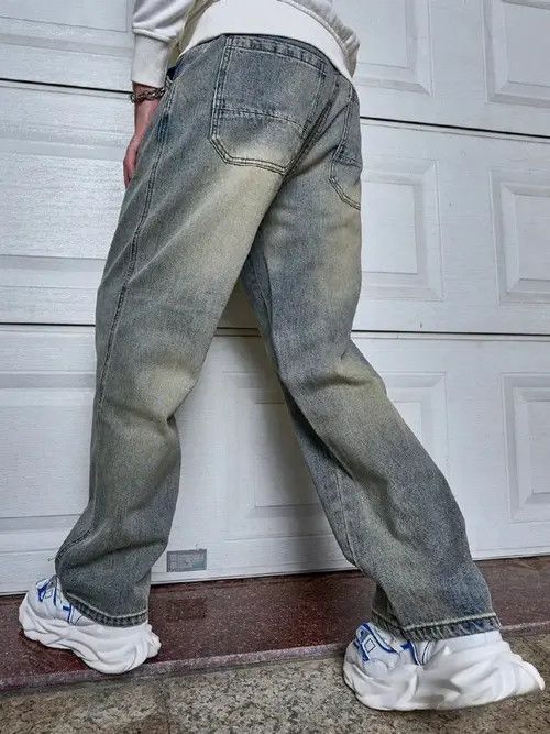 Jean VINTAGE washed retro 90s denim jeans Size US 30 / EU 46 - 2 Thumbnail