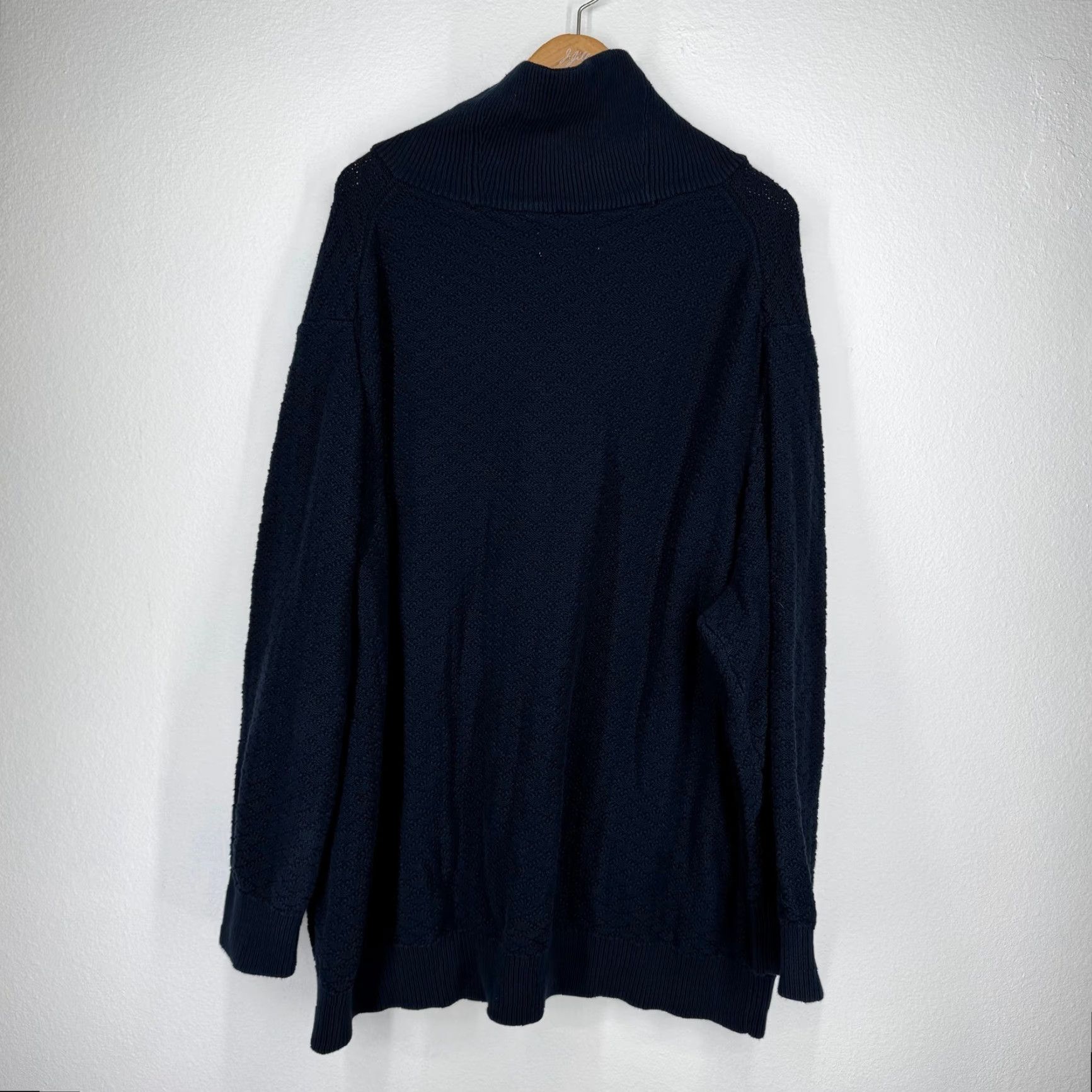 Vintage Oak Hill Shawl Collar Textured Knit Navy Blue 4XL Pullover Sweater Thick Button Mens Size US XXL / EU 58 / 5 - 5 Thumbnail