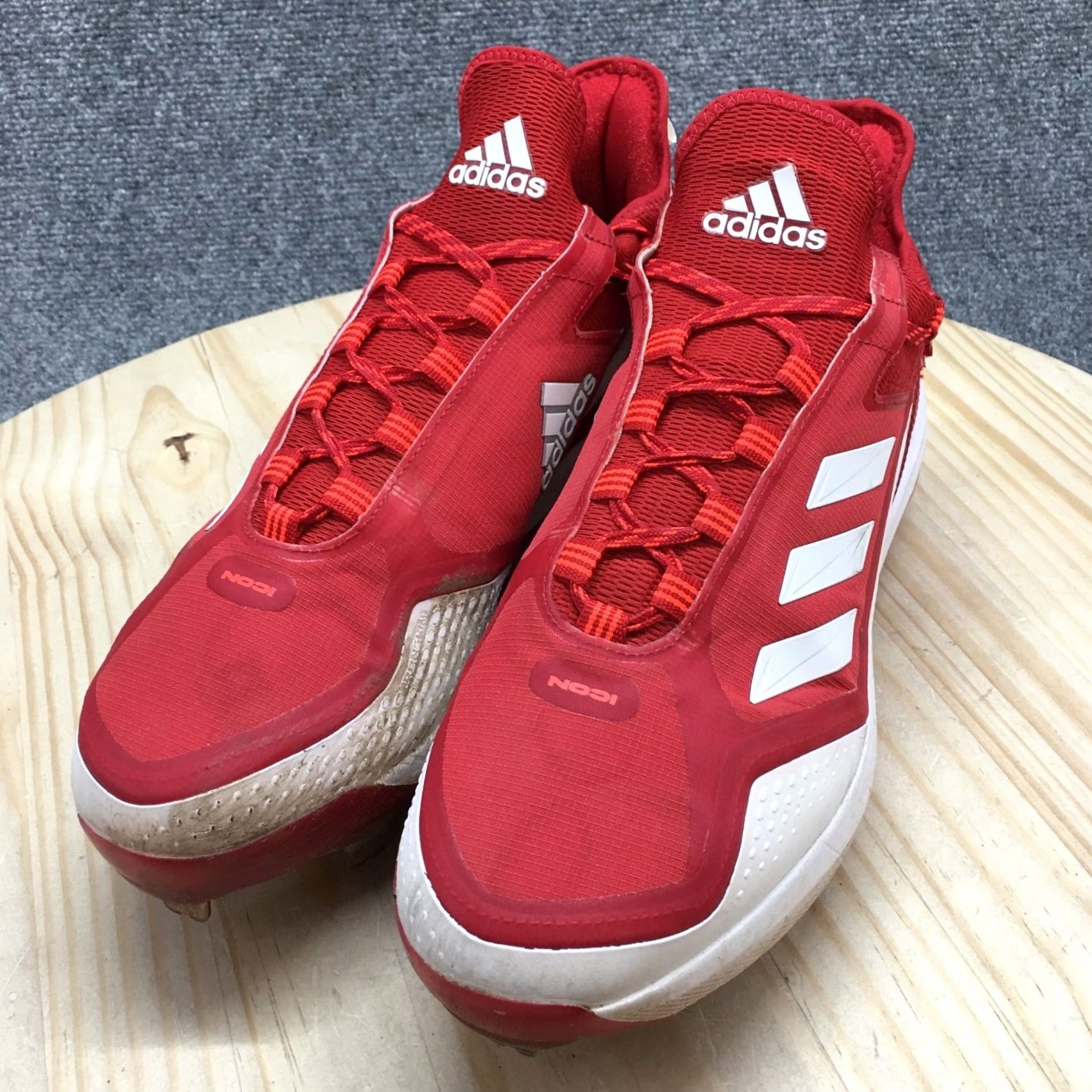 Adidas Adidas Sneaker Mens 12.5 Red Icon Boost Athletic Basketball Laced Up FY4442 Nike? Size US 13 / EU 46 - 3 Thumbnail