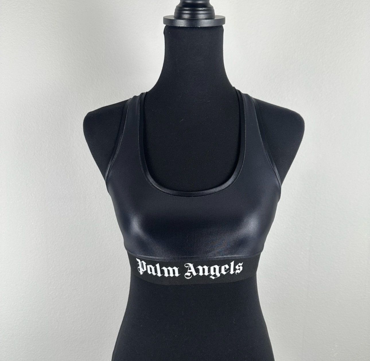 Palm Angels PALM ANGELS Sports Bra Medium Black Shine Racerback Unpadded Size M / US 6-8 / IT 42-44 - 1 Thumbnail