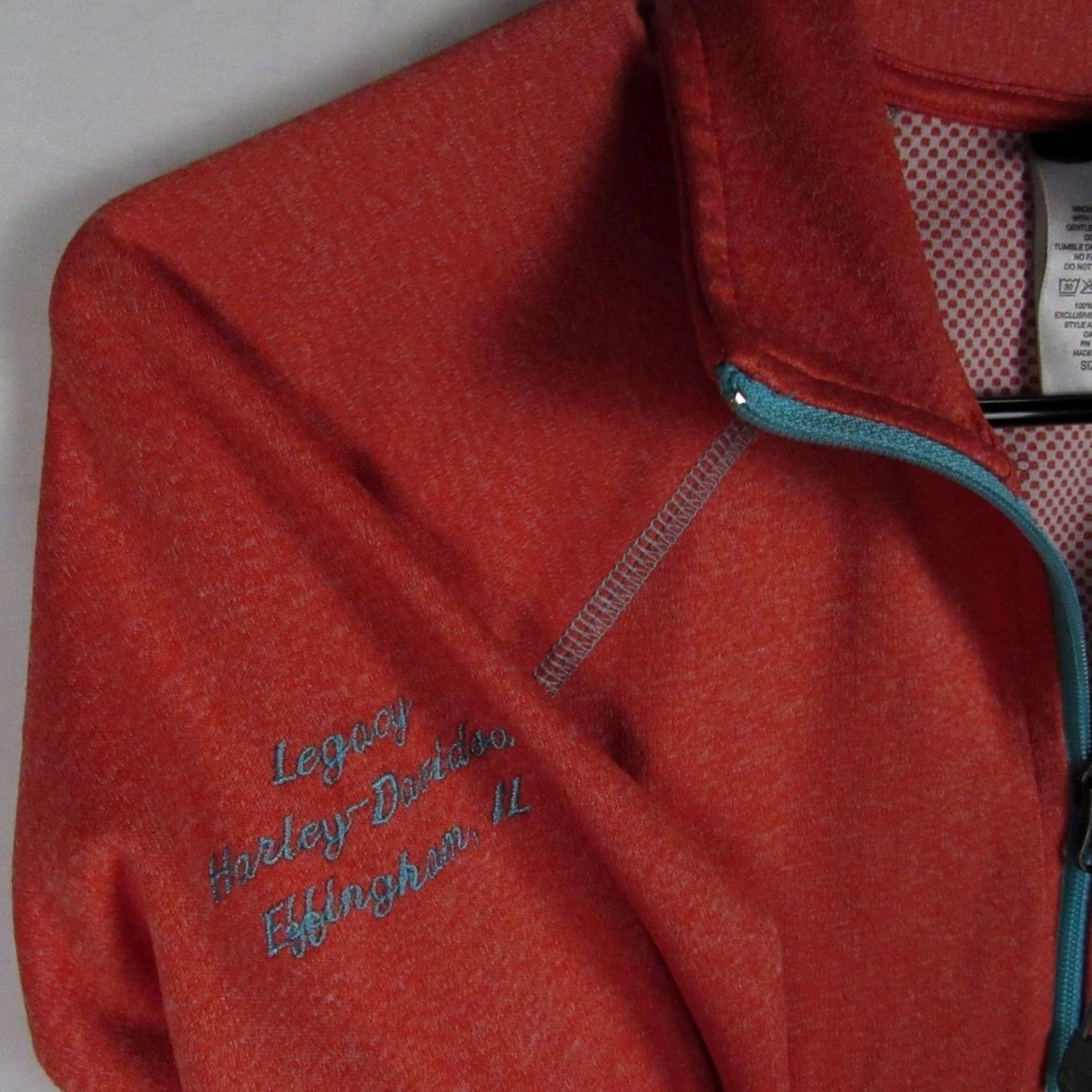 Harley Davidson Harley-Davidson Womens Small Performance Zip Jacket Coral Blue Orange Thumbholes Jeans? Size S / US 4 / IT 40 - 5 Thumbnail