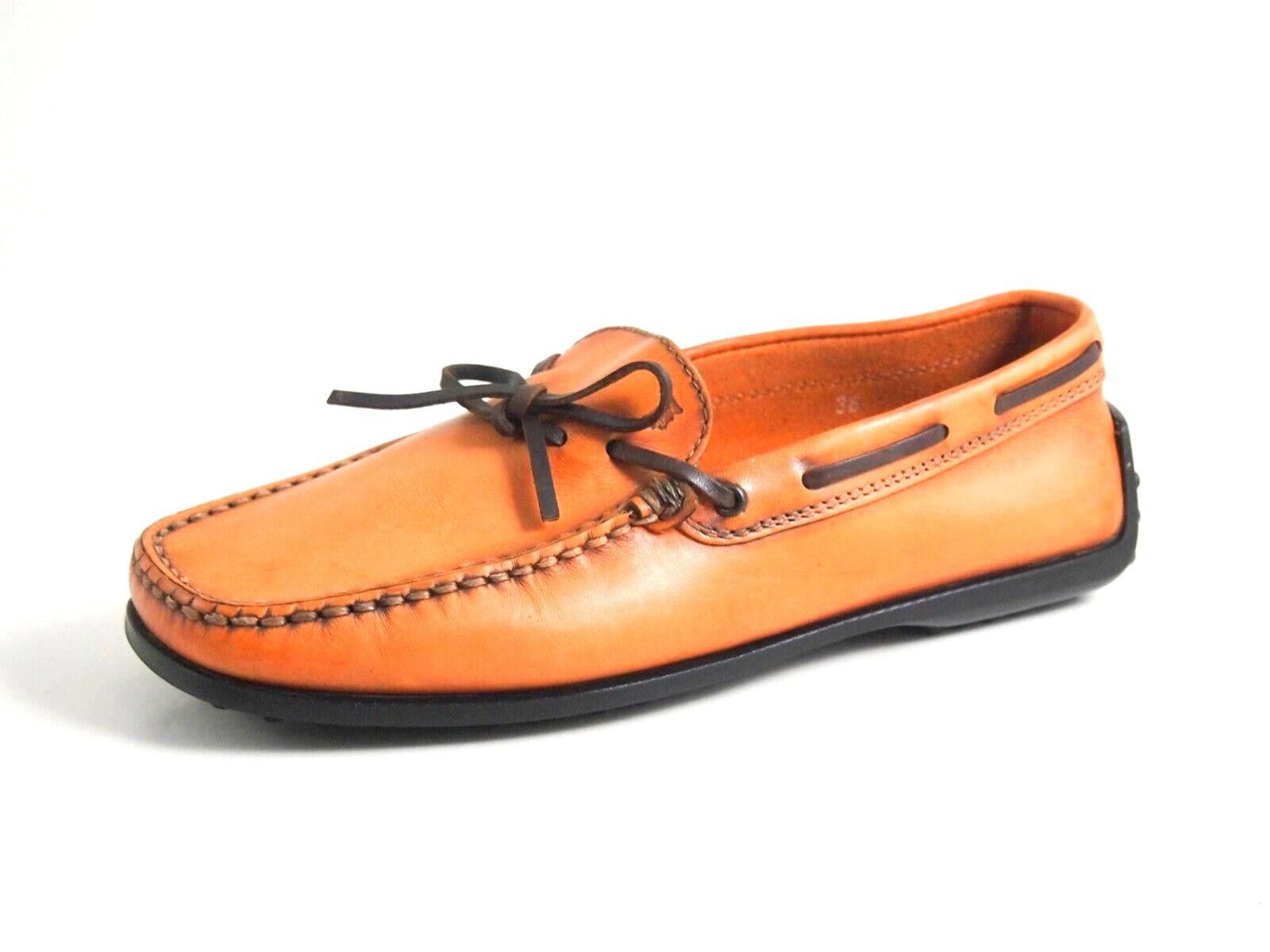 Tod's Tod's Loafers Orange Leather Womens EU 36 US 6 Size US 6 / IT 36 - 1 Thumbnail