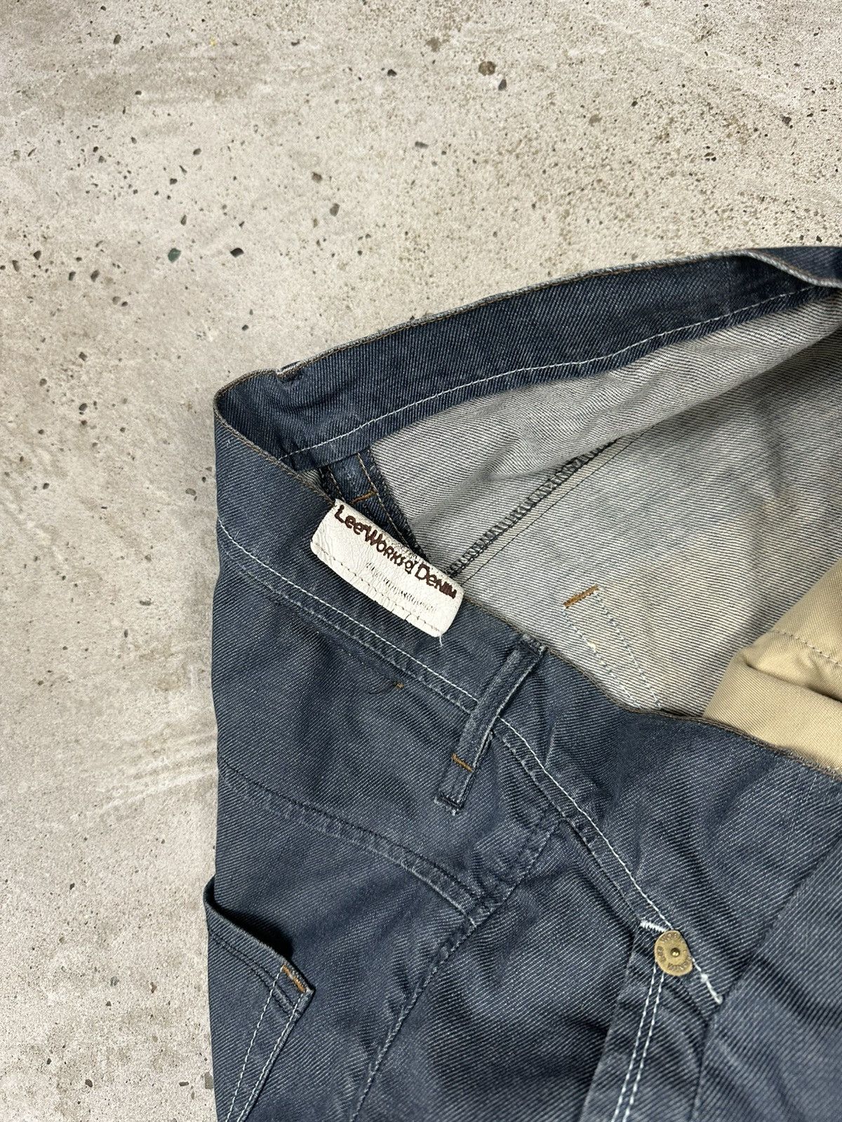 Lee × Vintage Vintage Y2K Lee Works of Denim Navy Denim Pants Jeans Size US 32 / EU 48 - 9 Thumbnail