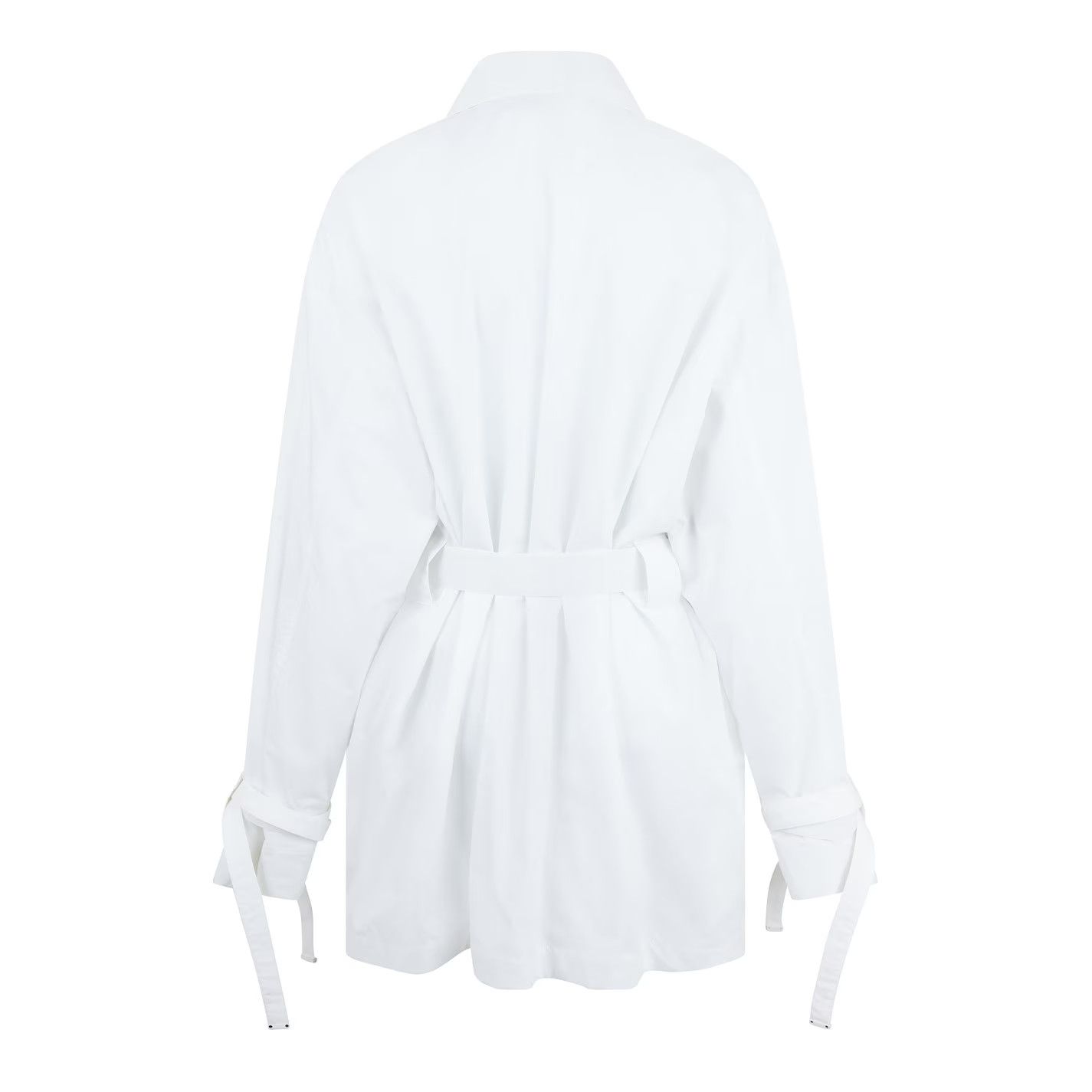 Off-White o1g2r1mq0125 Poplin Short Sleeve Cargo Shirt Dress in White Size M / US 6-8 / IT 42-44 - 2 Thumbnail