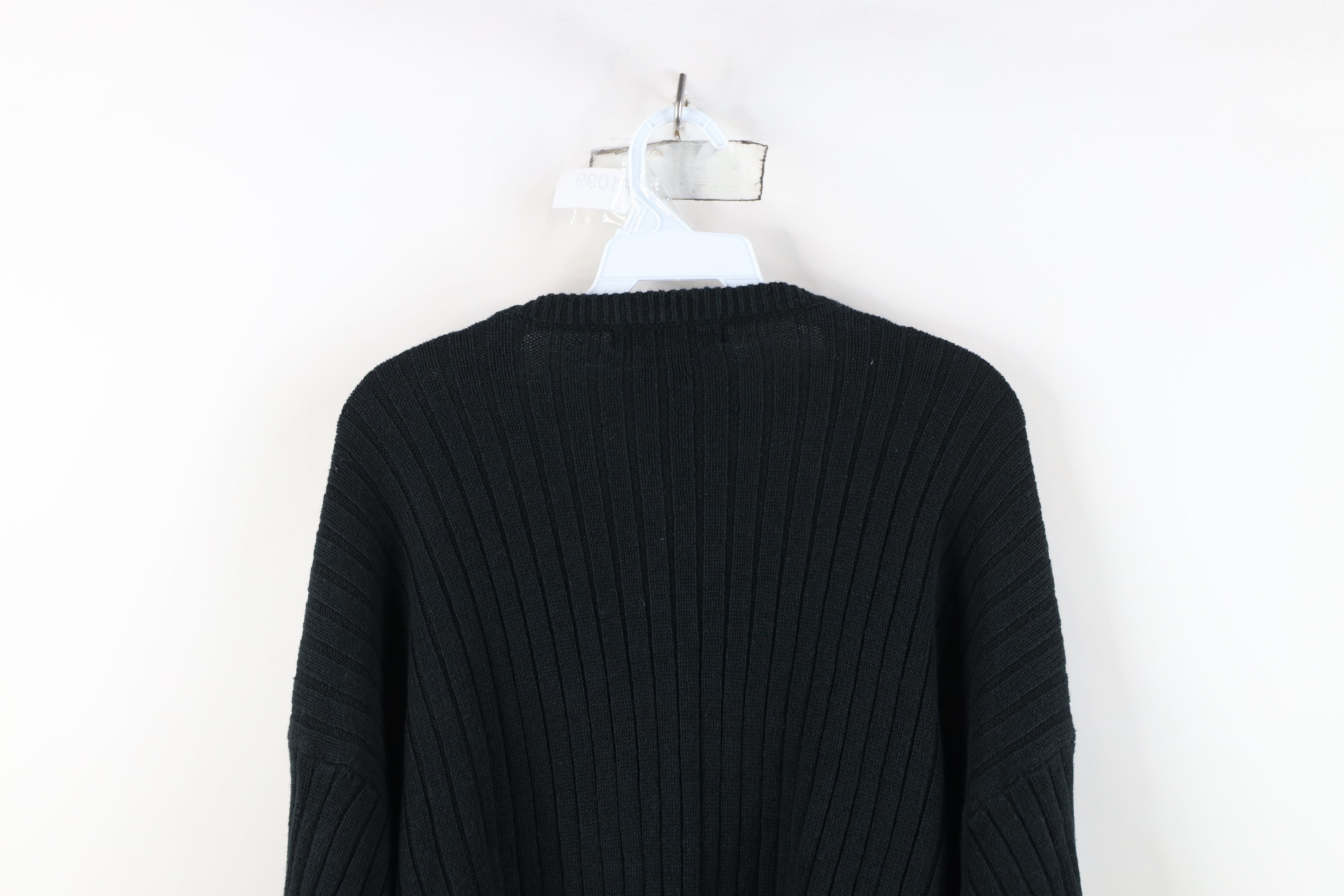 Vintage Vintage 90s Streetwear Ribbed Knit V-Neck Sweater Black Size XXL / US 16-18 / IT 52-54 - 11 Thumbnail