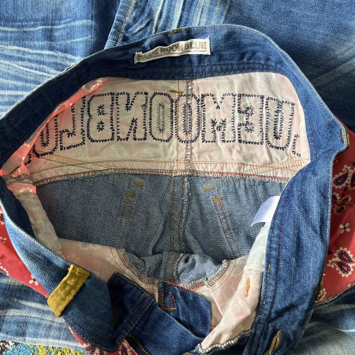 If Six Was Nine × Japan Blue × Japanese Brand Vintage 90s Blue Moon Blue Kapital Patches Jeans Size US 29 - 19 Thumbnail