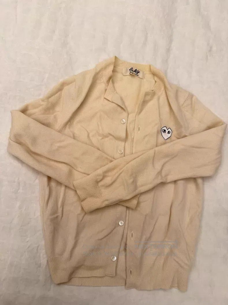 Comme des Garcons Comme des Garcons Wool Cardigan - Beige Size L / US 10 / IT 46 - 1 Thumbnail