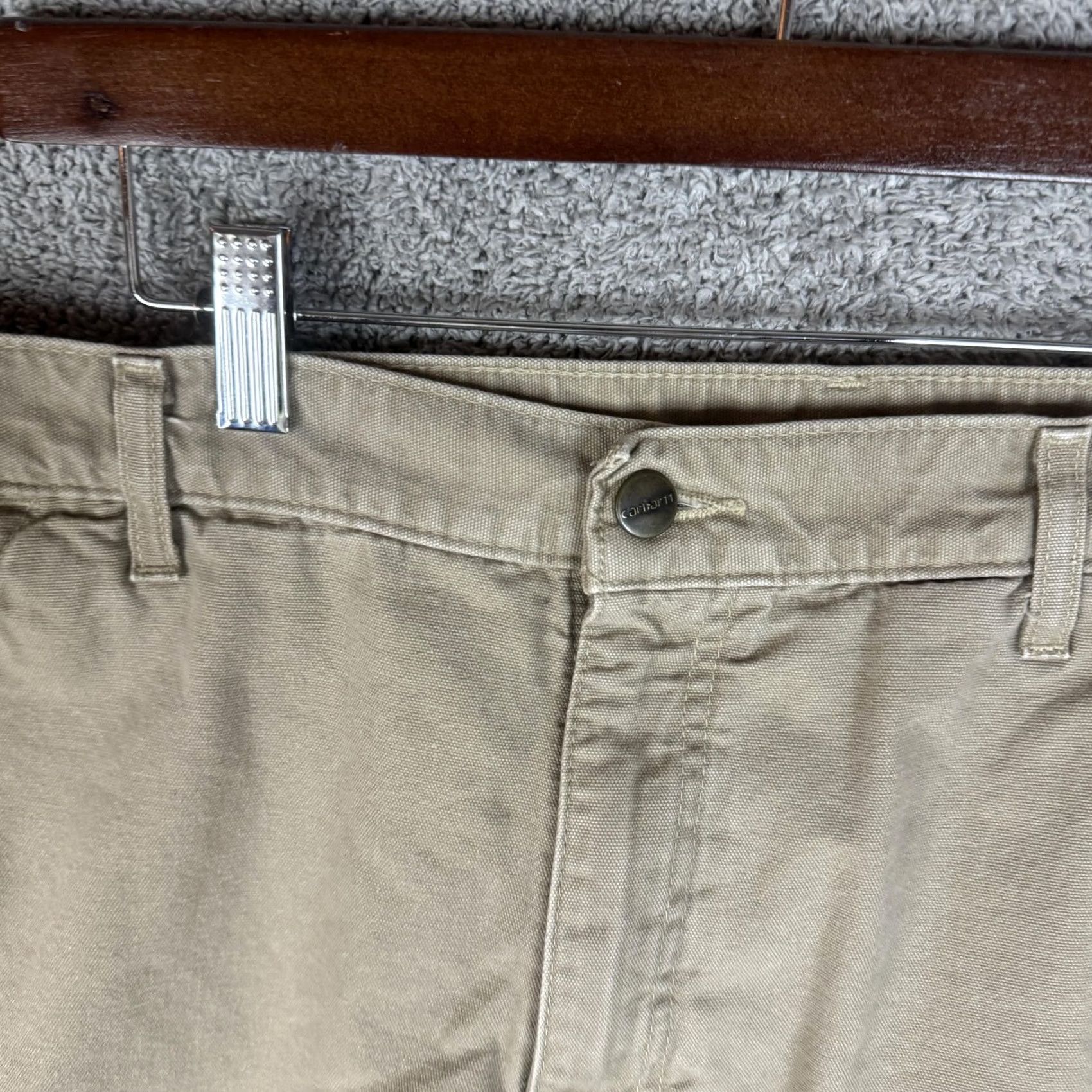 Carhartt Carhartt Pants Mens 38x32 Khaki Canvas Relaxed Fit Carpenter Work Dungaree B299 Size US 38 / EU 54 - 4 Thumbnail