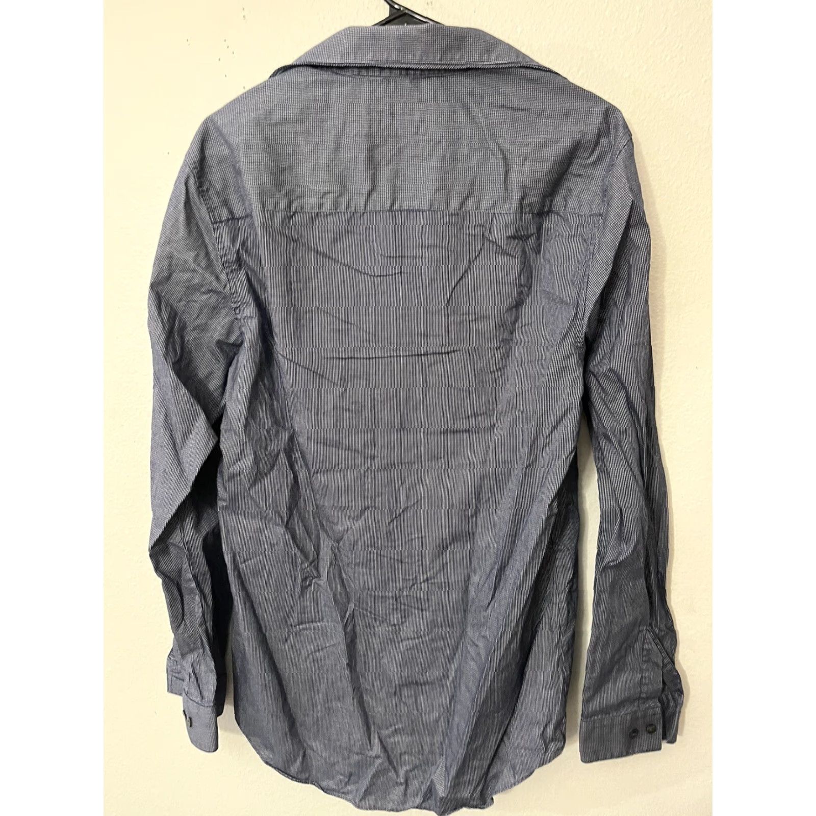 Kenneth Cole Kenneth Cole Reaction Dress Shirt Men’s 15.5 34-35 Long Sleeve Blue Check Gingham Button-Up Size 40R - 2 Thumbnail