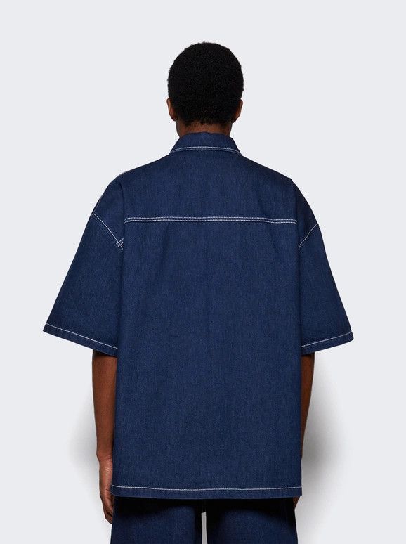 Gucci o1loc1c1125 815658 Lasered Denim Shirt in Midnight Blue Size US L / EU 52-54 / 3 - 4 Thumbnail