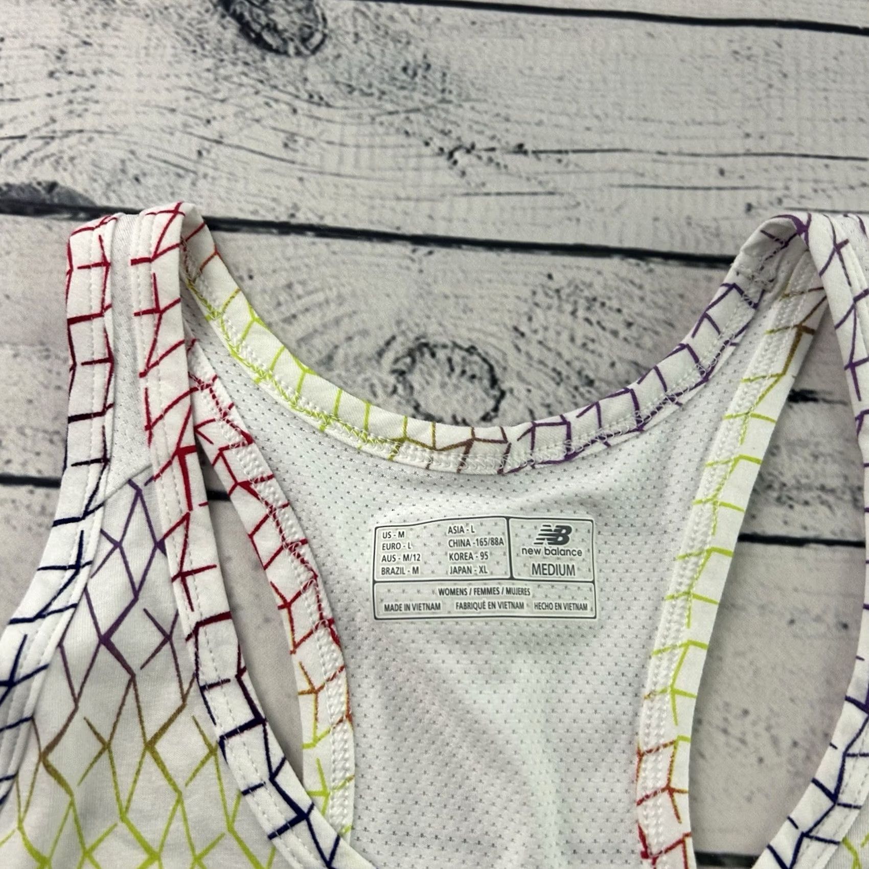 New Balance New Balance Multicolor Geometric Racerback Running Singlet Tank Top Womens M Size M / US 6-8 / IT 42-44 - 2 Thumbnail