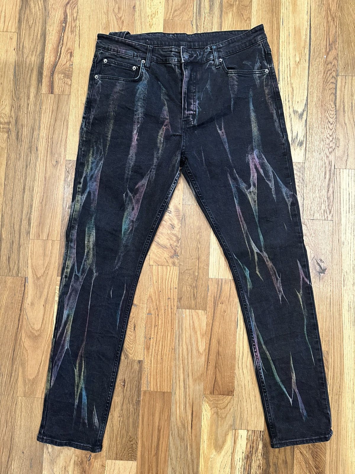 Ksubi Rainbow Dyed Black Denim Jeans Size 38