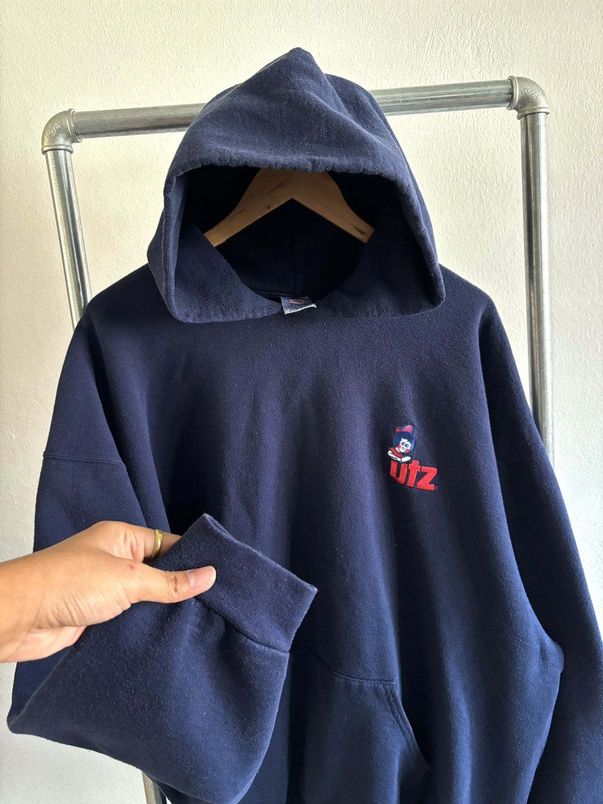 Vintage 3XL Heavy Weight UtZ Jerzees Hoodie Navy Size US XXL / EU 58 / 5 - 10 Thumbnail