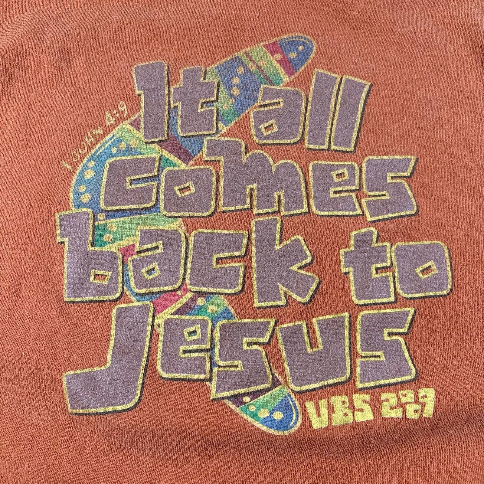 Tultex Vintage “all comes back to Jesus” tee Size US XL / EU 56 / 4 - 2 Thumbnail
