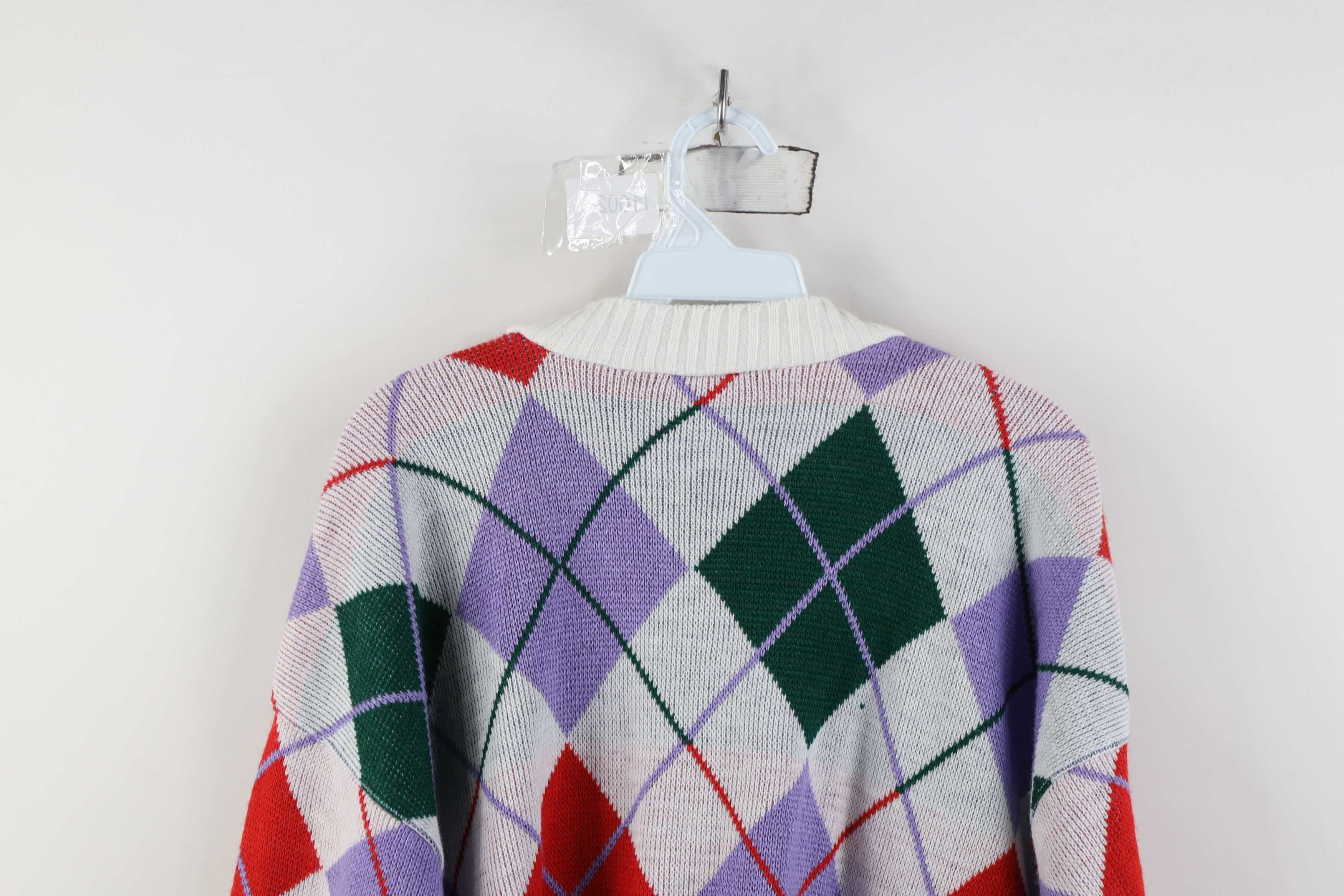 Vintage Vintage 90s Streetwear Diamond Knit Mock Neck Sweater USA Size M / US 6-8 / IT 42-44 - 11 Thumbnail