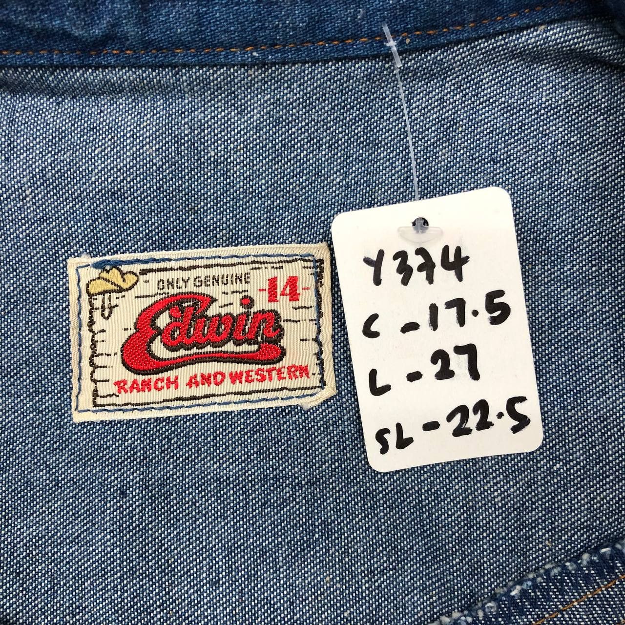 Edwin × Vintage Y374 VTG EDWIN WESTERN DENIM JACKET Size US XS / EU 42 / 0 - 9 Thumbnail