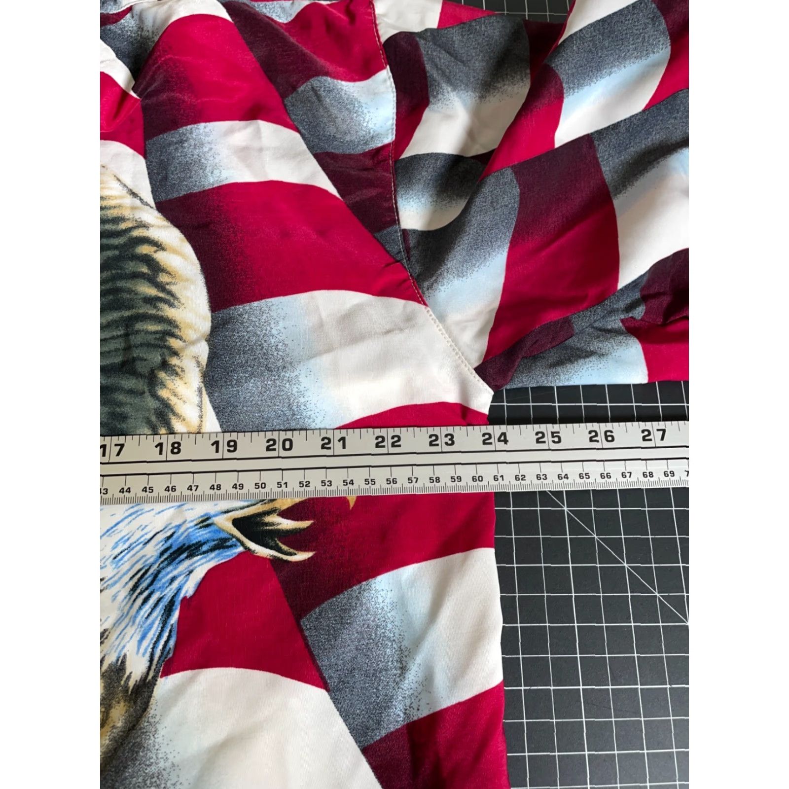 Vintage American Flag Eagle Motif Shirt Adult Large Motorcycle Biker Camp Collar AOP Size US L / EU 52-54 / 3 - 5 Thumbnail