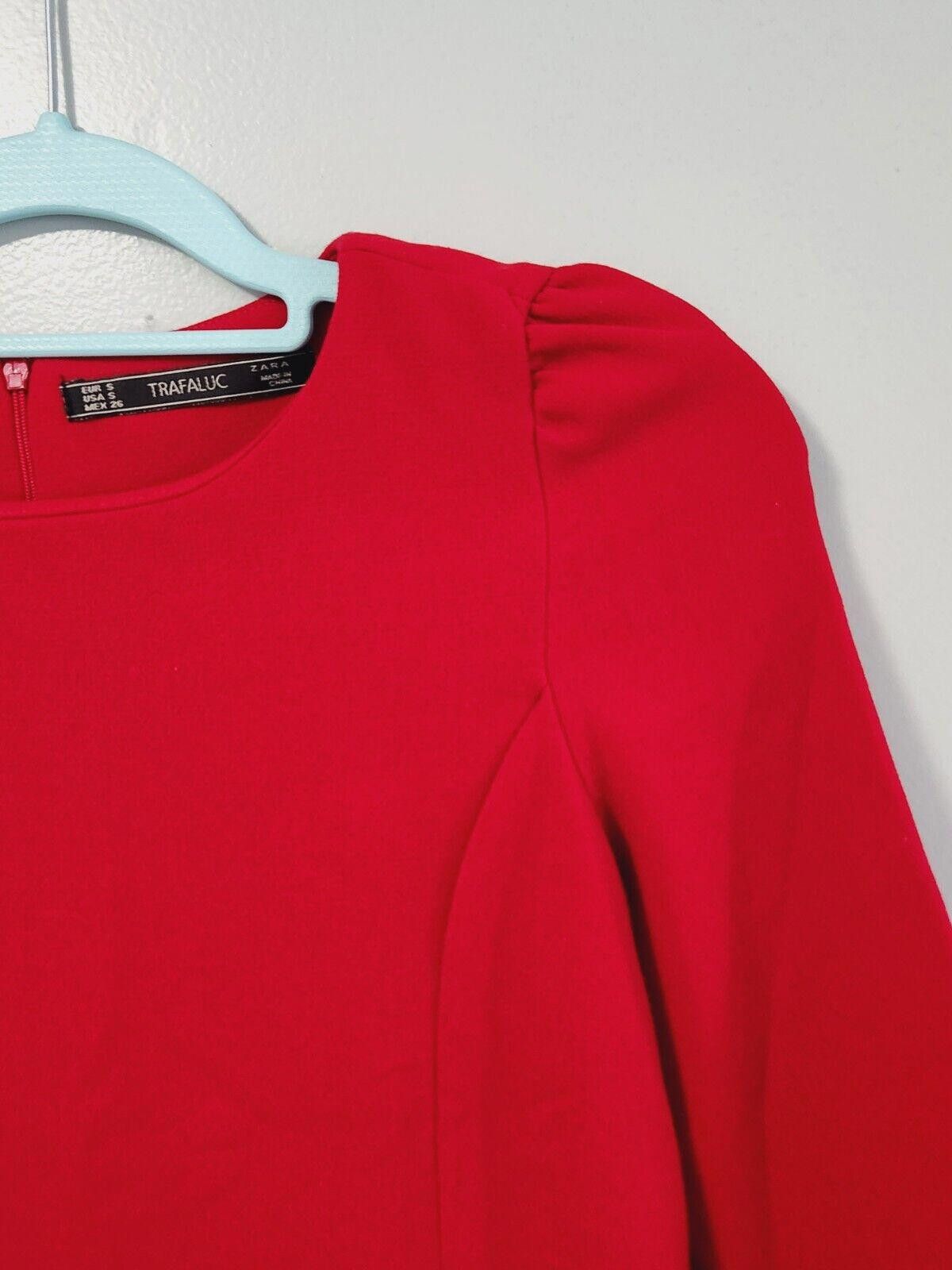 Zara Zara Trafaluc Dress Small Red 3/4 Sleeve Sheath Short Lined Size S / US 4 / IT 40 - 4 Thumbnail