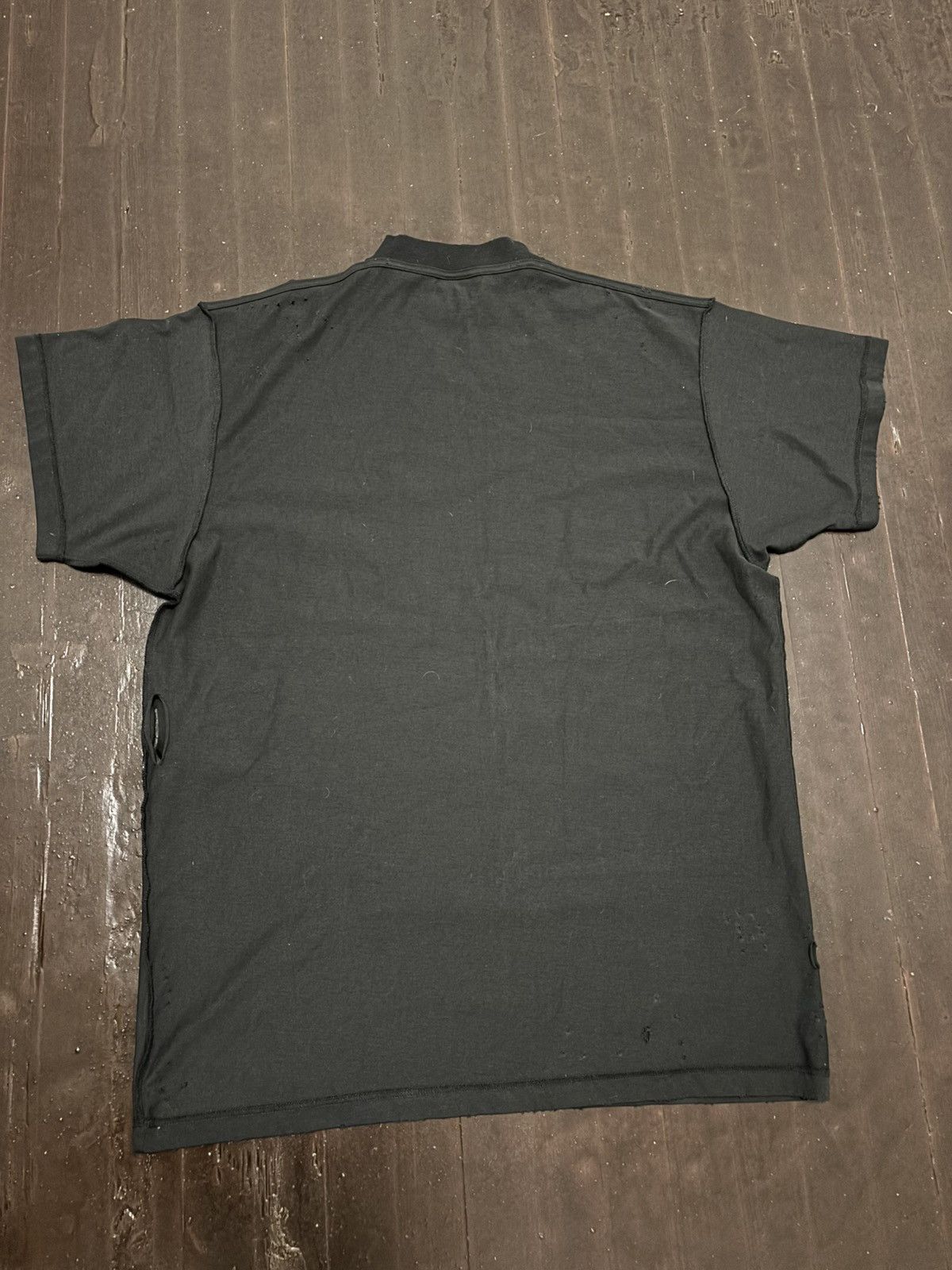 Balenciaga Black Antwerpen Distressed Inside Out Tee Size US M / EU 48-50 / 2 - 2 Thumbnail