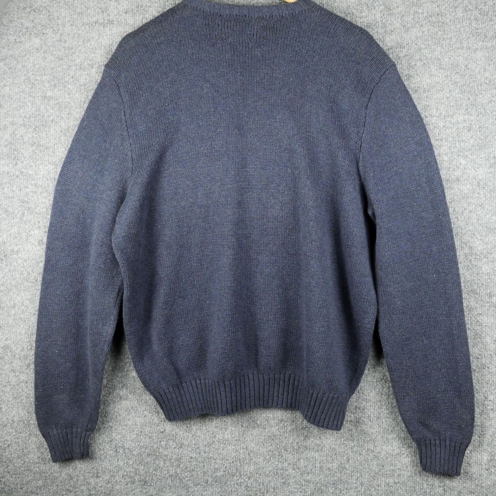 Polo Ralph Lauren VINTAGE Polo Ralph Lauren Sweater Mens L Blue Cotton Knit Crewneck 90s Size US L / EU 52-54 / 3 - 5 Thumbnail