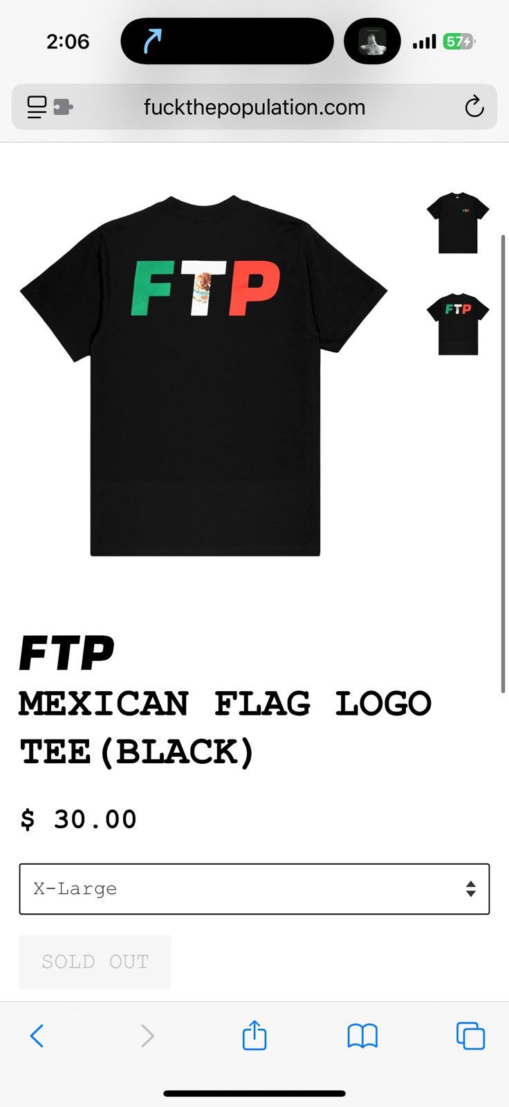 FTP Mexican Flag Logo Tee White Lサイズ FTP Mexican Flag Logo Tee (White) Size XXXL Brand New In