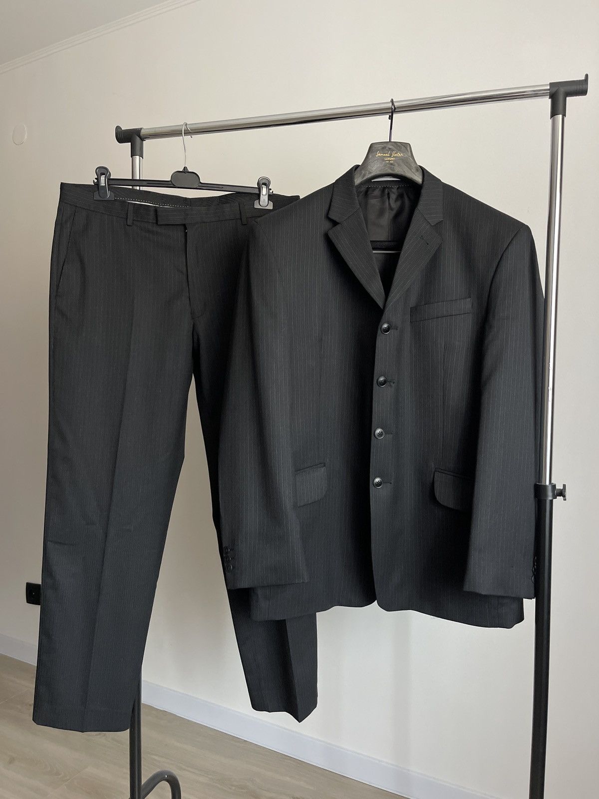 NEXT Next Super 100s Wool Pinstripe Suit blazer Pure New Wool 44R Size 44R - 1 Thumbnail
