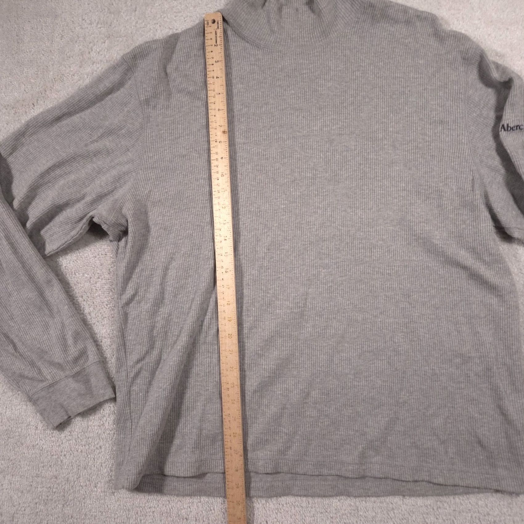 Abercrombie & Fitch Abercrombie & Fitch Sweater Mens 2XL Gray Ribbed Knit Raglan Sleeve Mock Neck Size US XXL / EU 58 / 5 - 7 Thumbnail