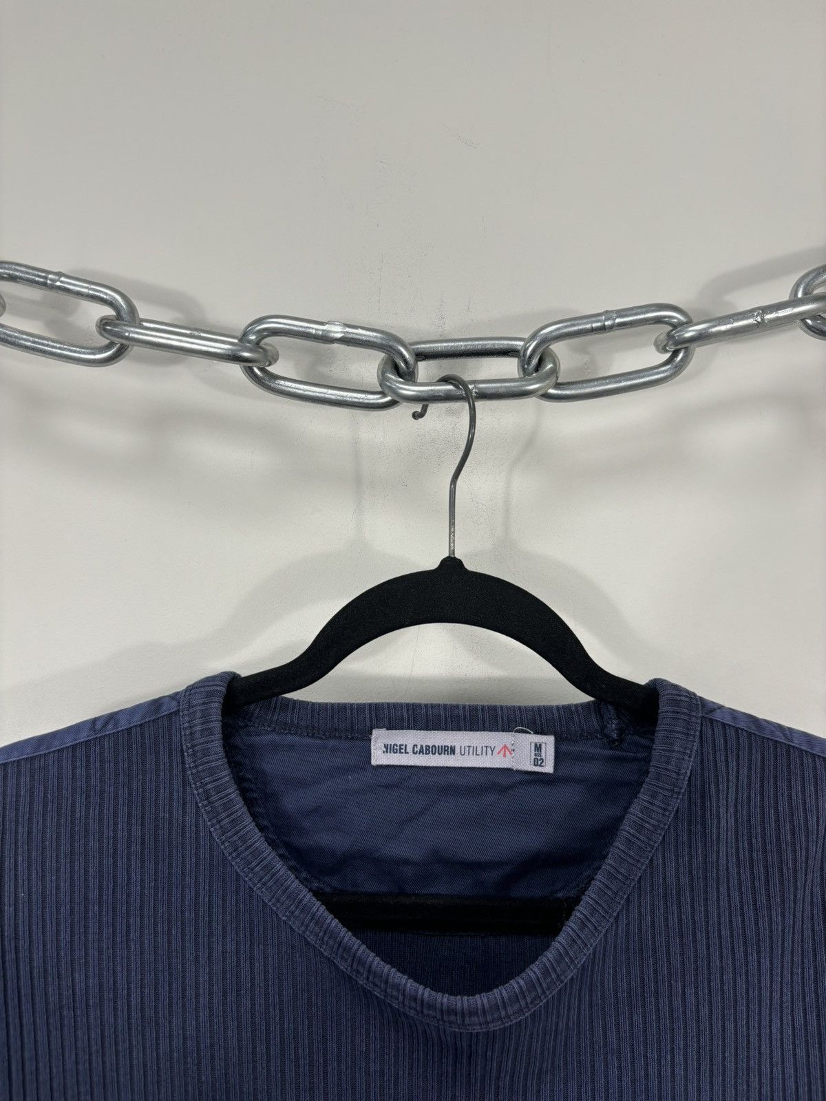 Nigel Cabourn Nigel Cabourn Utility Men’s Blue Ribbed Long Sleeve Tee Size US M / EU 48-50 / 2 - 4 Thumbnail