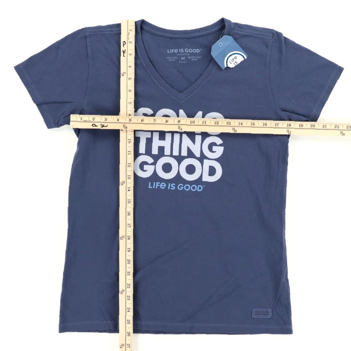 Life is Good Life is Good #Some Thing Good Crusher Solid V-Neck T-Shirt Gray Women's M Size M / US 6-8 / IT 42-44 - 3 Thumbnail
