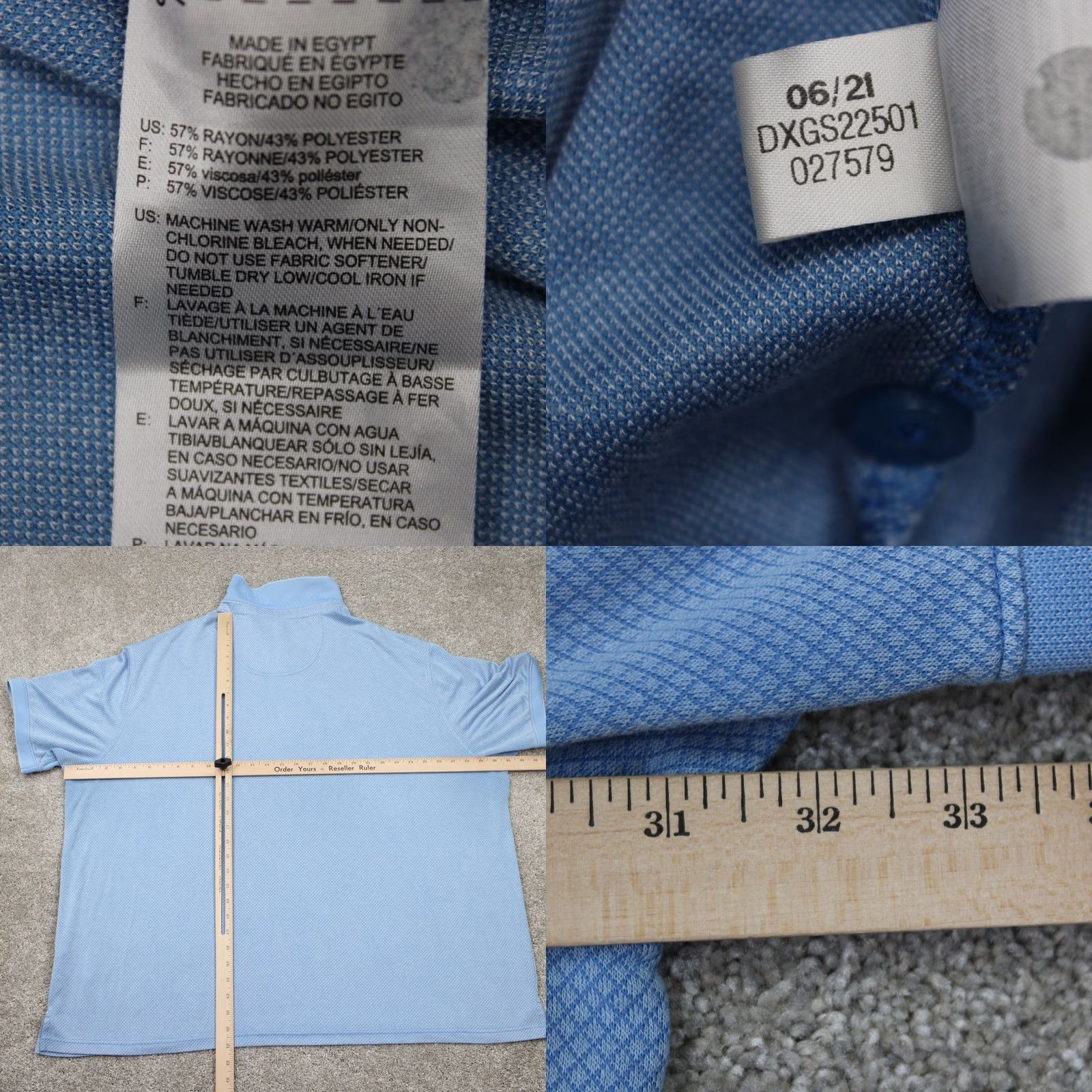 Reebok Reebok Golf Polo Shirt Mens 4XL XXXXL Blue Rayon/Polyester S/S Pullover Polo Shirt Regular Fit Blue Golf 4XL Mens Size US XXL / EU 58 / 5 - 8 Thumbnail