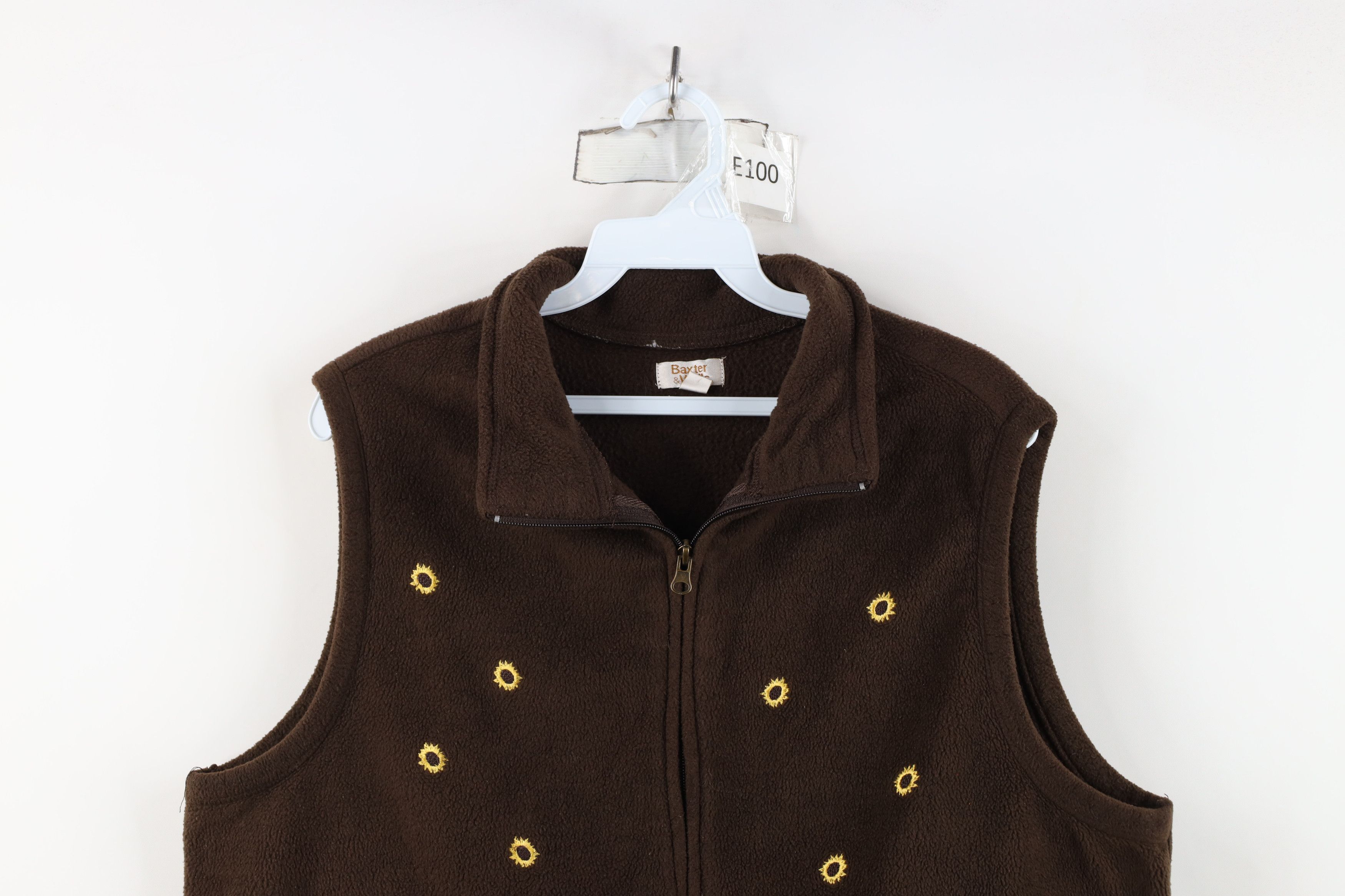 Vintage Vintage 90s Streetwear Pumpkin Sunflower Fleece Vest Jacket Size XL / US 12-14 / IT 48-50 - 2 Thumbnail