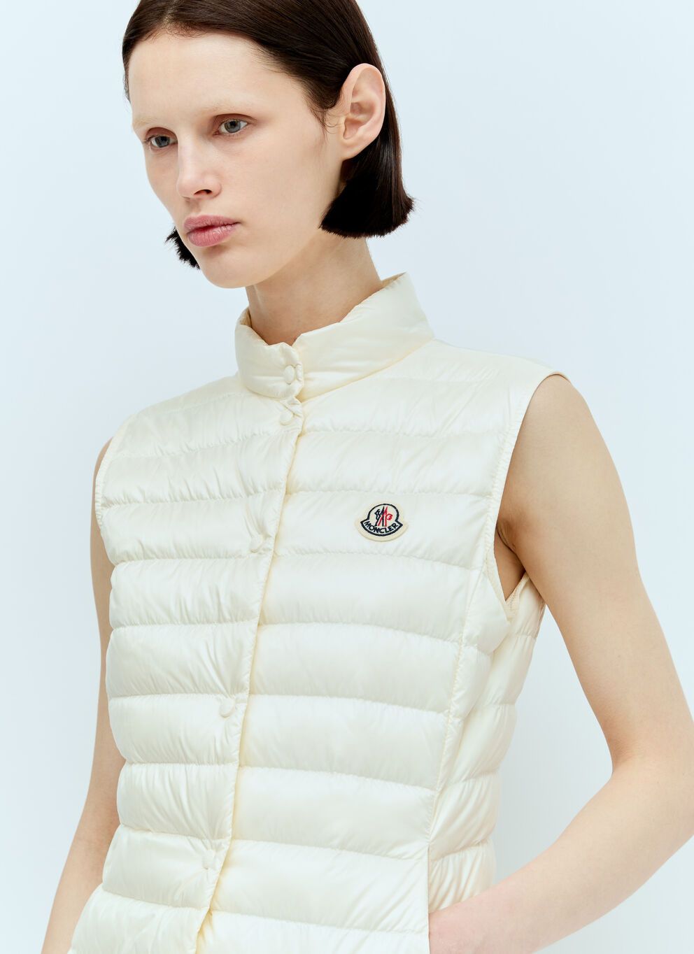 image of Moncler Liane Down Gilet in White, Women's (Size Small)