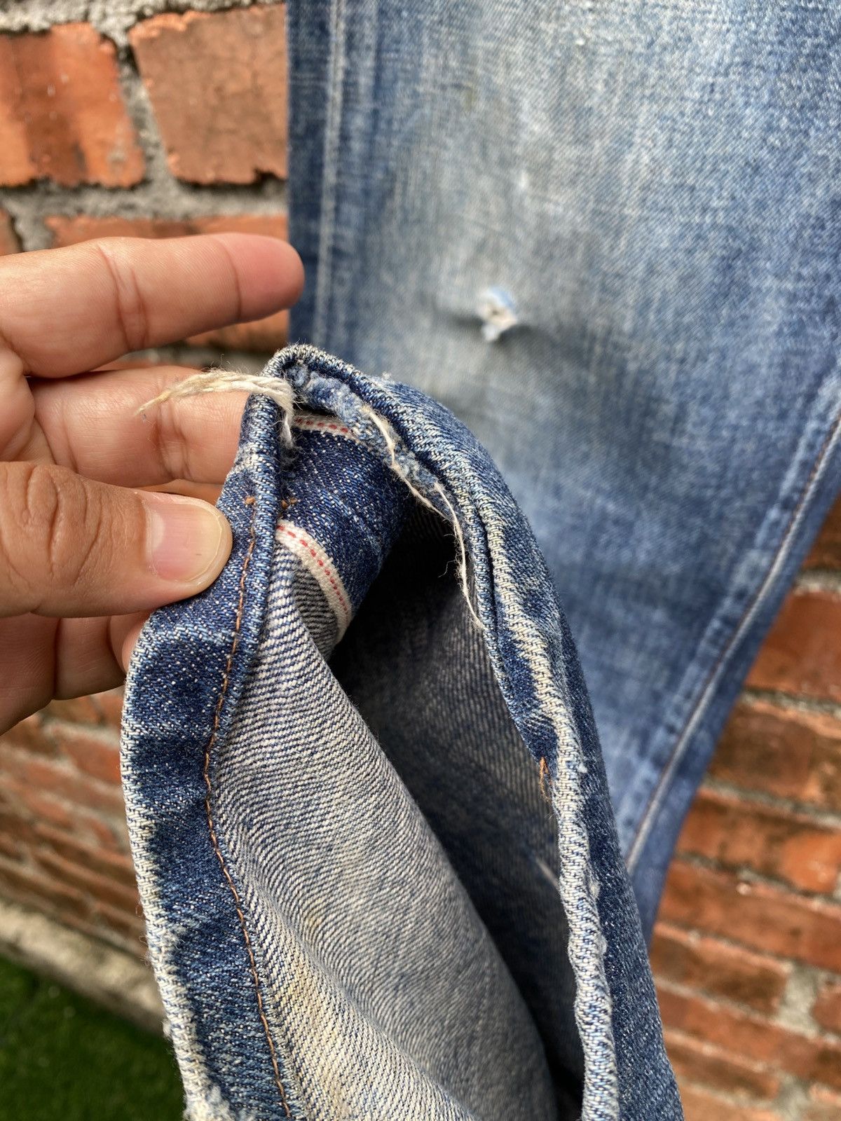 Levi's Vintage Clothing W29x32 Vintage levi's 502 big E redline denime distresed Size US 29 - 5 Thumbnail