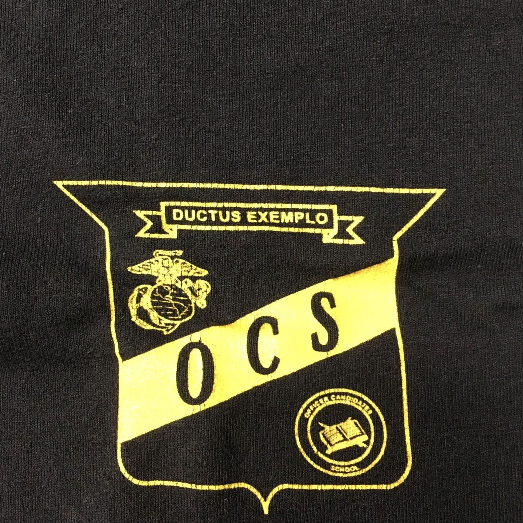Jerzees VINTAGE JERZEES Black T-Shirt Mens Medium Crew Neck Long Sleeve 100 Cotton Blend OC SSG Marines Officer Candidate School OCS Hooah Size US M / EU 48-50 / 2 - 3 Thumbnail