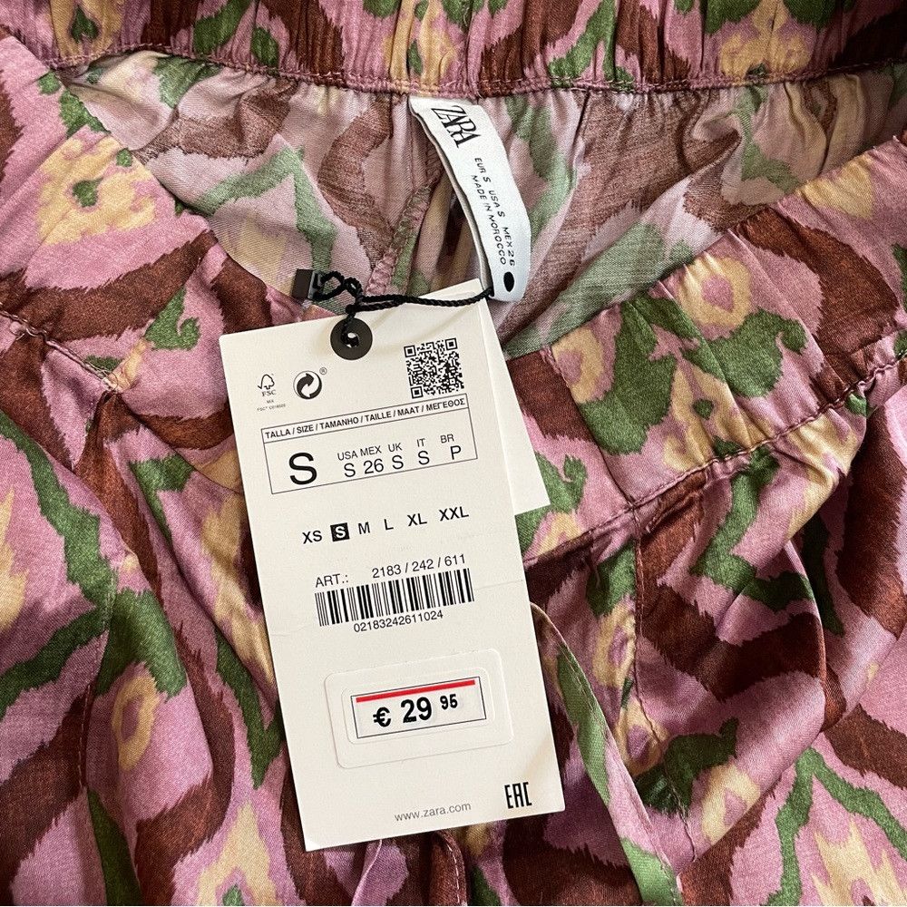 Zara New Zara Satin Viscose Elastic Waist Drawstring Pants Size Size 28" / US 6 / IT 42 - 6 Thumbnail