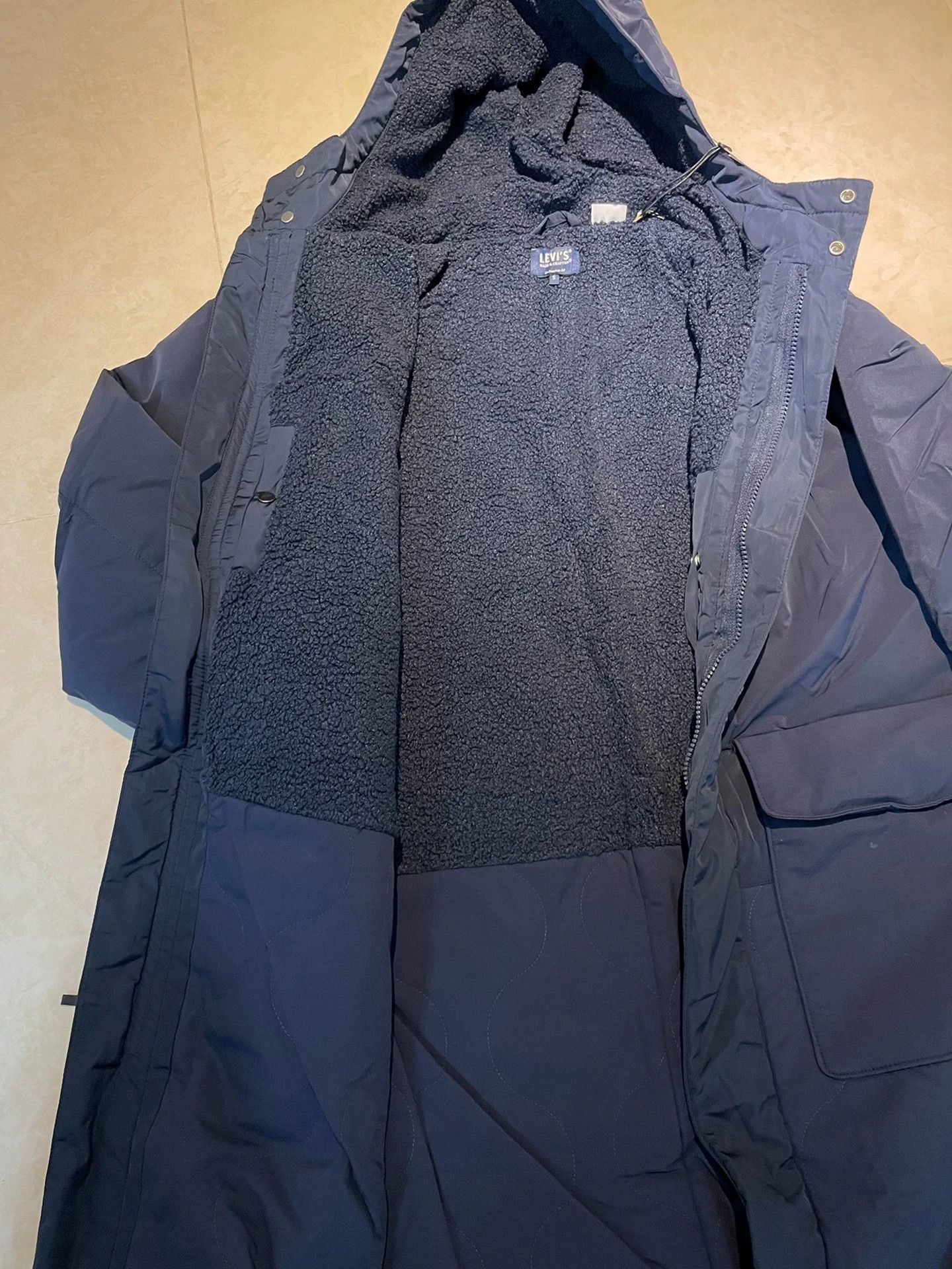 Levi's Levi's Men's Shearling Lined Nylon Padded Hooded Long Coat Size US S / EU 44-46 / 1 - 2 Thumbnail