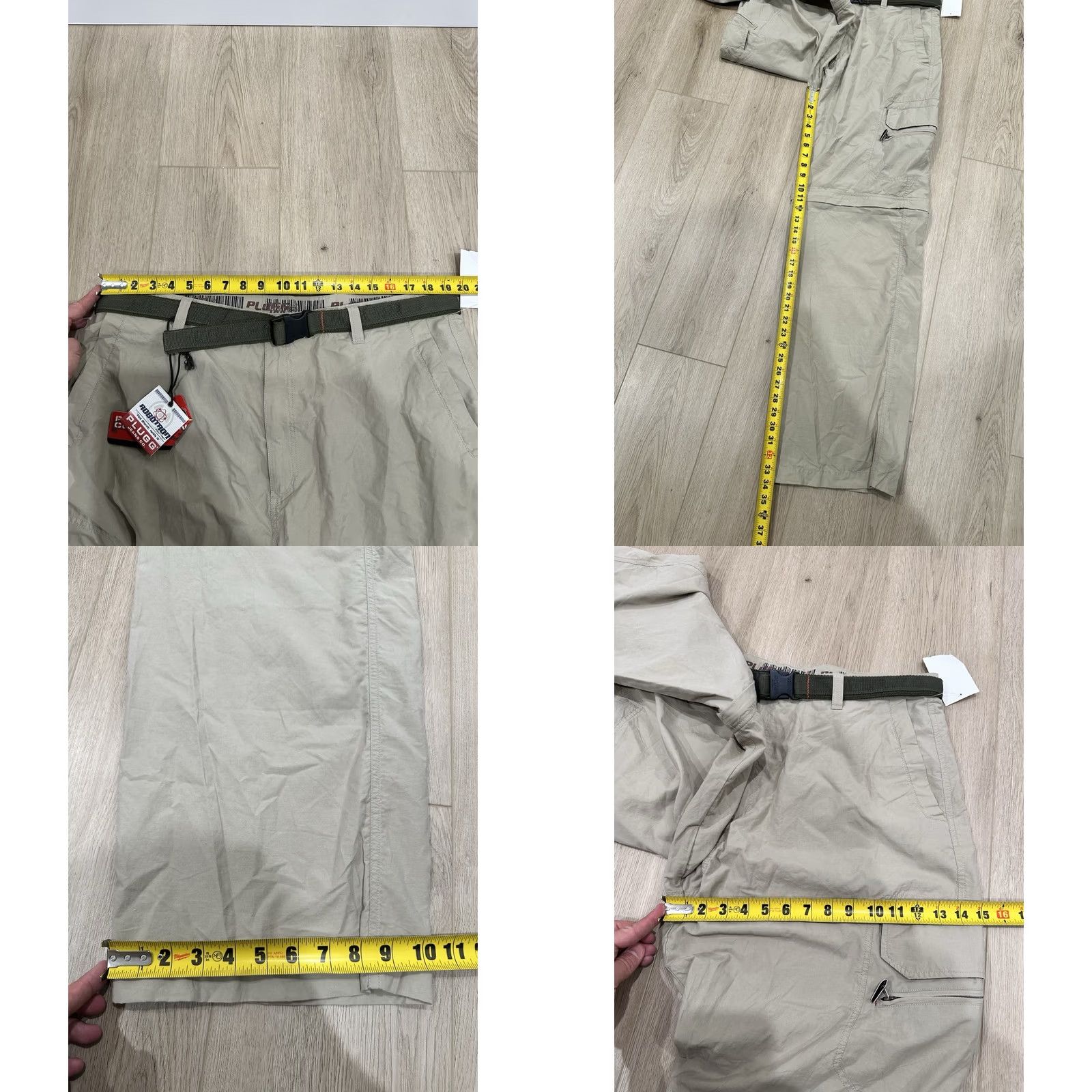 Vintage NWT Plugg Men Convertible Cargo Pants Rave Grunge Beige 38x34 Tan 38 Mens Pants Size US 38 / EU 54 - 9 Thumbnail