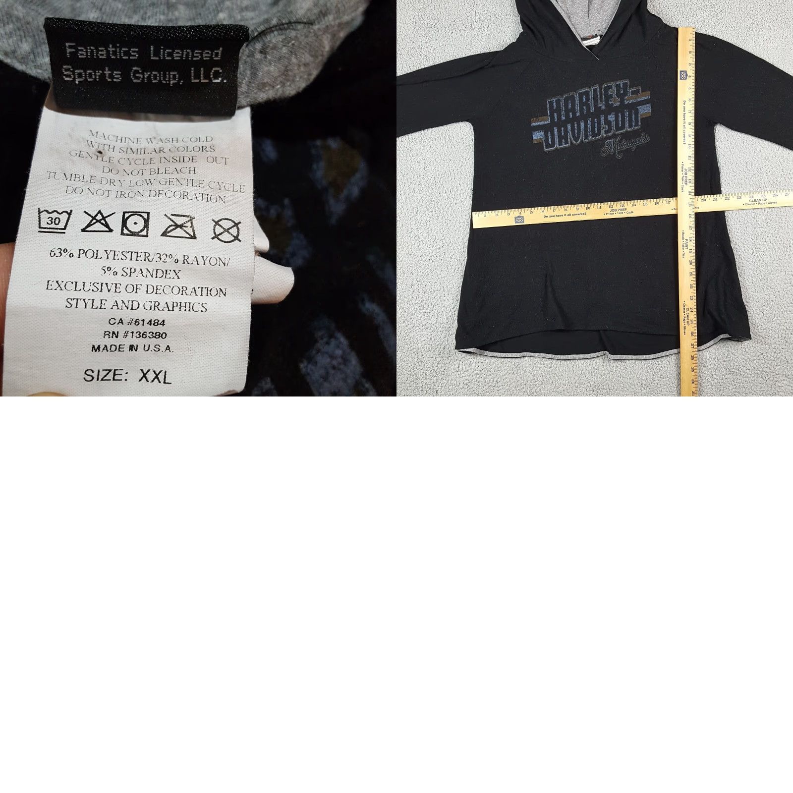 Harley Davidson VINTAGE Harley-Davidson Hoodie 2XL Black Biker Sweatshirt Fleece 90s Womens Size XXL / US 16-18 / IT 52-54 - 8 Thumbnail