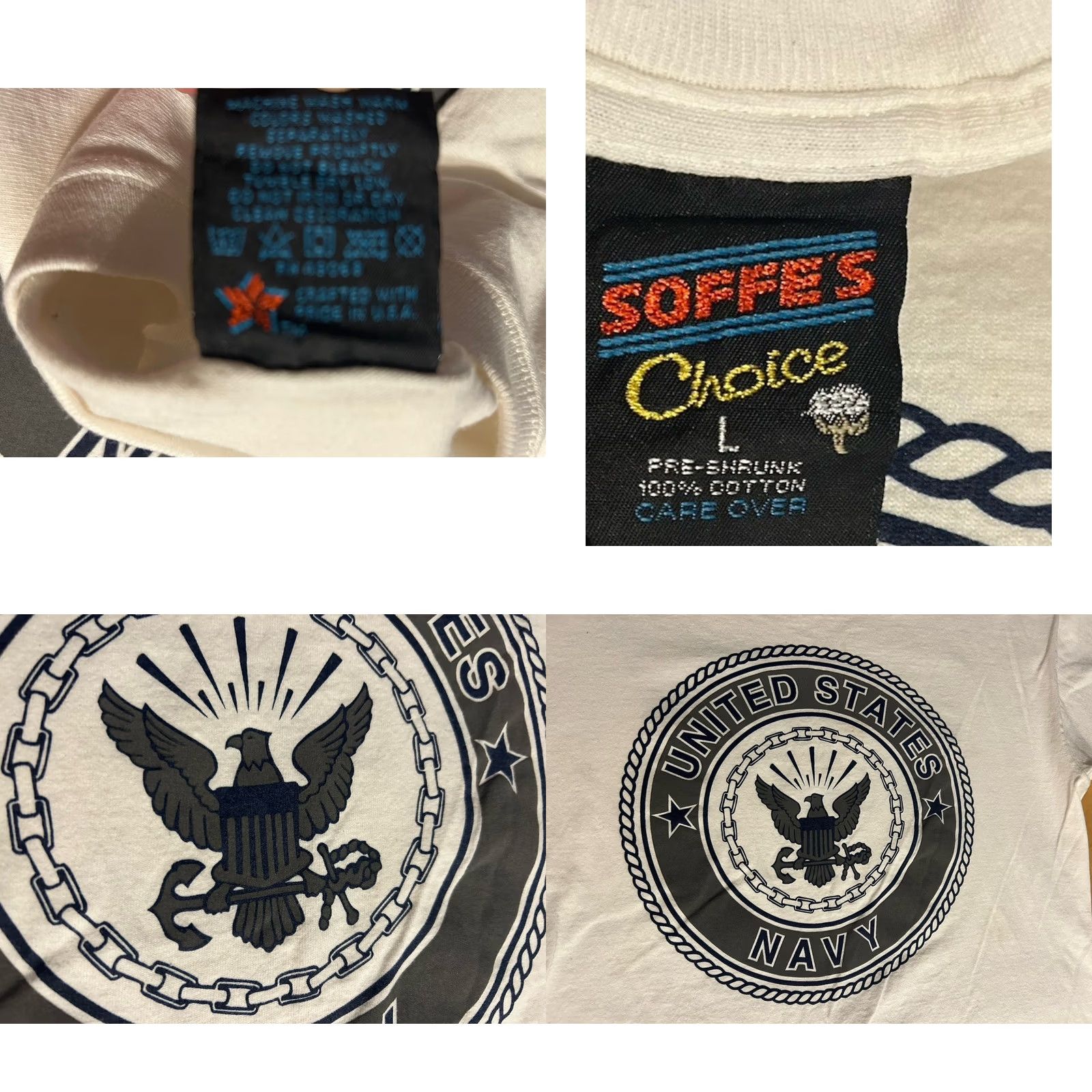Soffe VINTAGE US Navy Shirt Short Sleeve Men XL Double Sided Reflective Graphic Soffe’s Choice Navy Logo Tee Size US XL / EU 56 / 4 - 8 Thumbnail