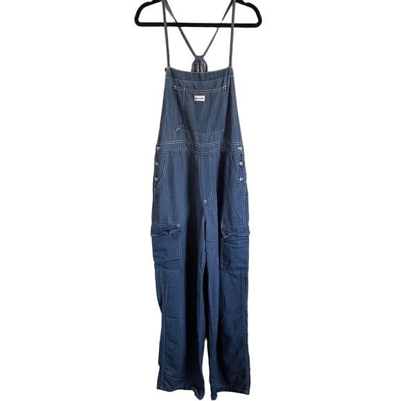 Vintage Vintage Manager Wide Straight Leg Bib Overalls - Medium 🇨🇦 Size 32" / US 10 / IT 46 - 2 Thumbnail